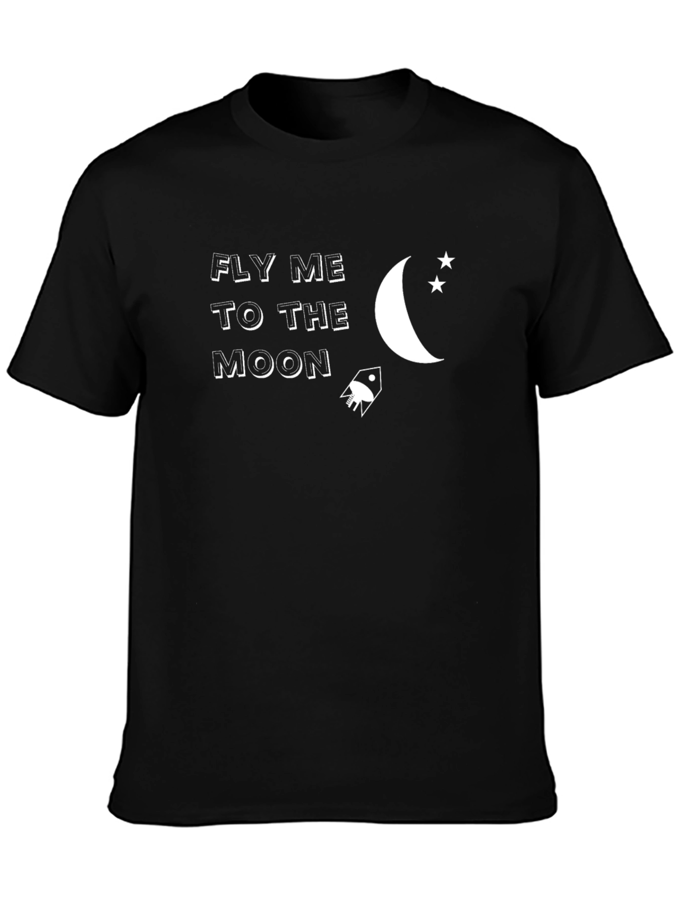 Black Fly Me To The Moon T-Shirt view 3