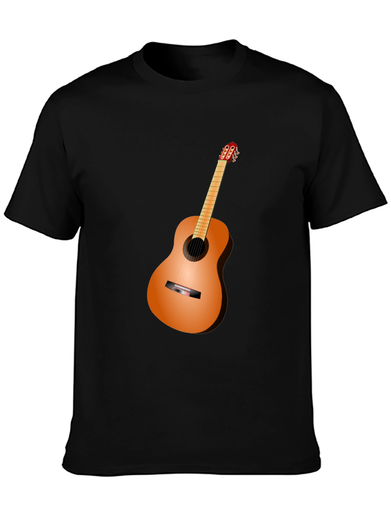 Black Guitar Graphic Tee - Black Cotton Blend view 3