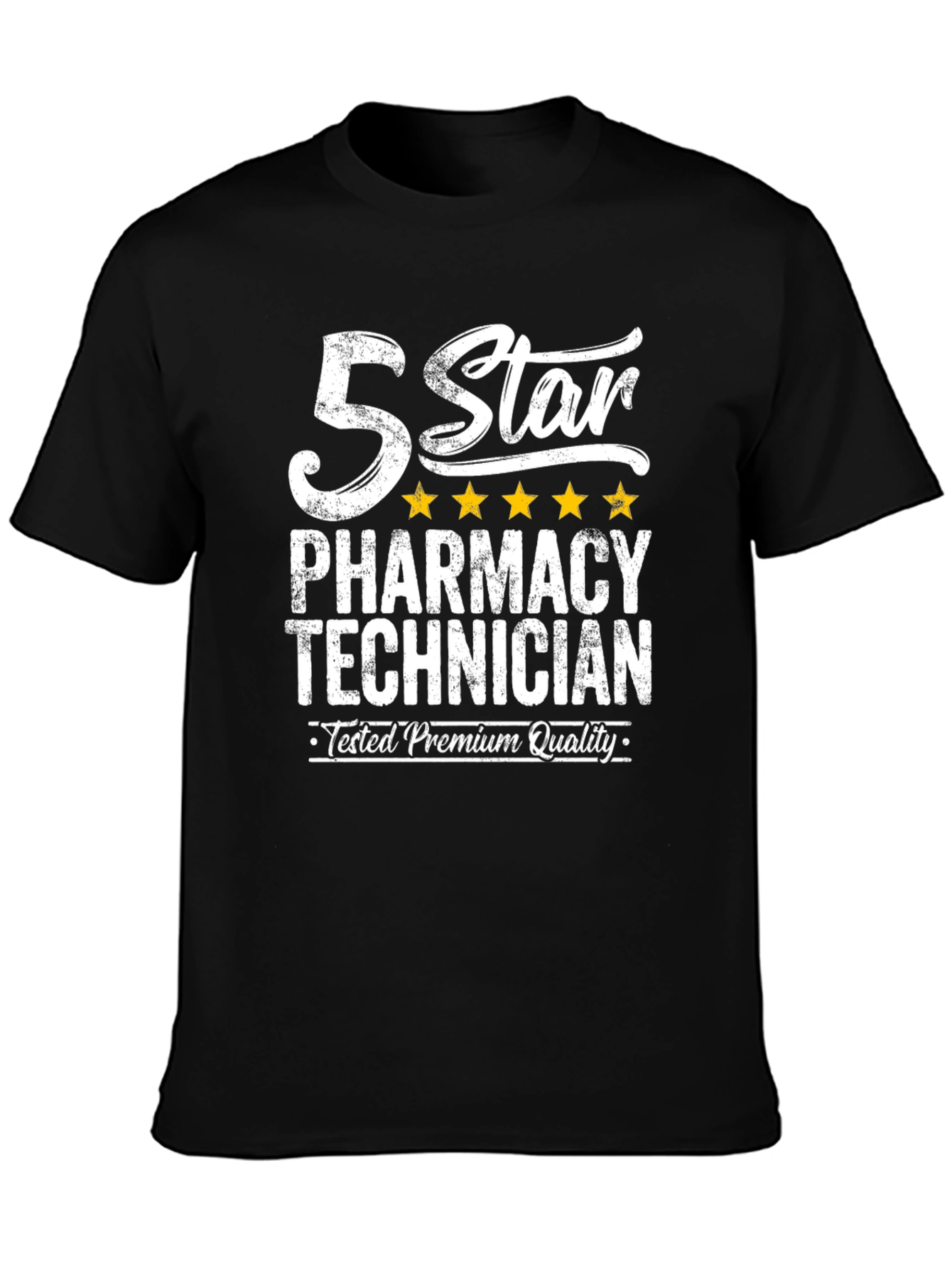 Black 5 Star Pharmacy Technician T-Shirt Premium Quality view 3