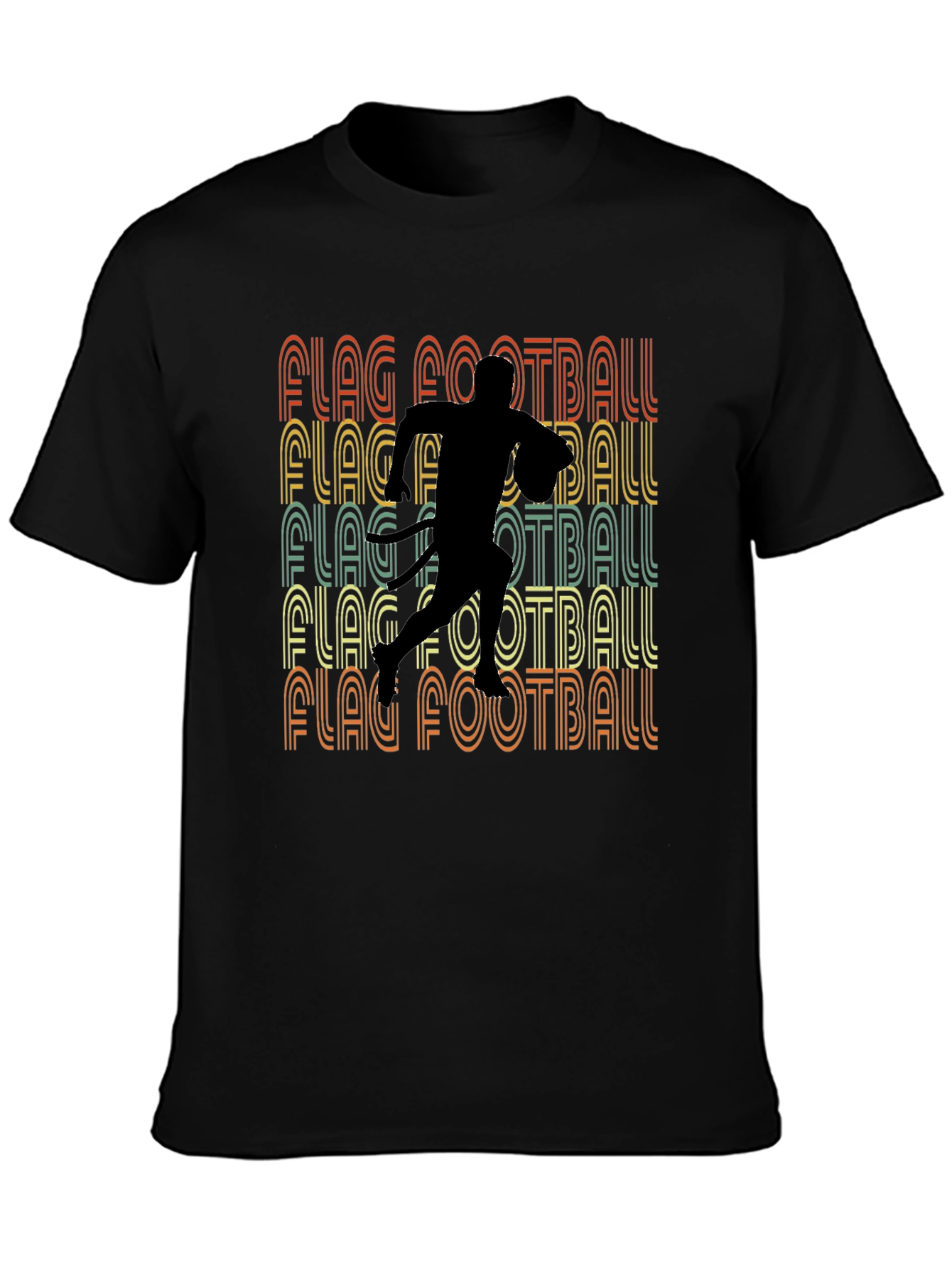 Black Retro Flag Football T-Shirt - Sportswear view 3