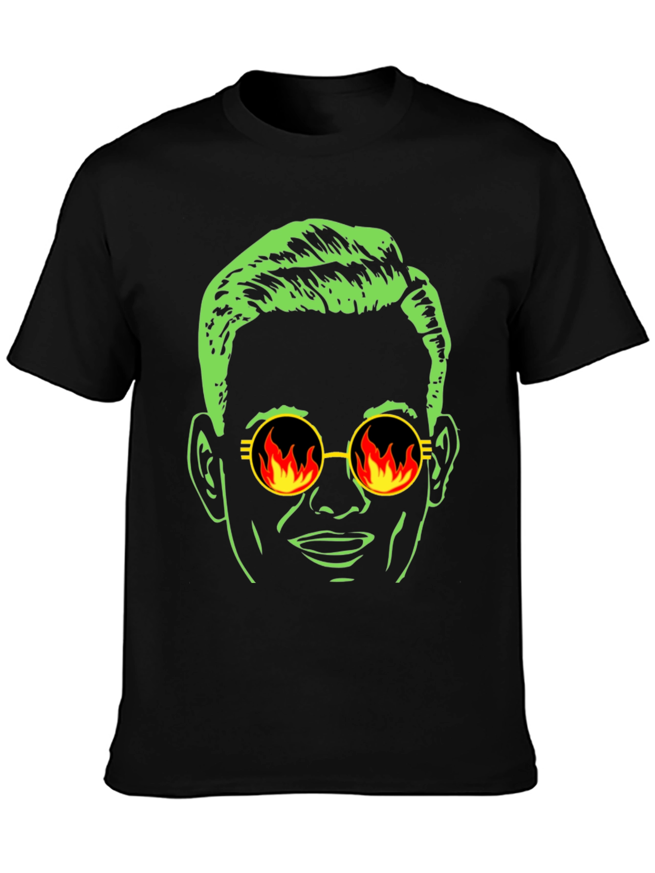 Black Cool Dude Graphic Tee - Retro Fire Sunglasses view 3