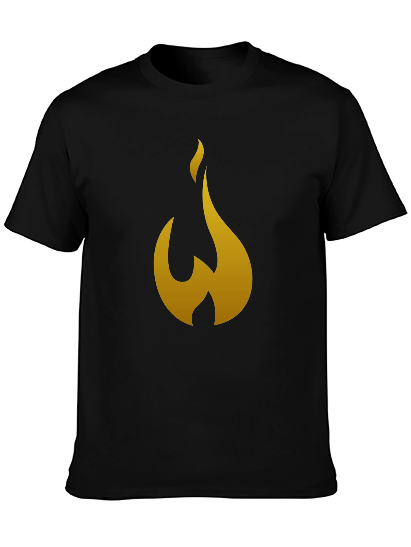 Black Flame Graphic Tee - Men's Black Cotton T-Shirt view 3