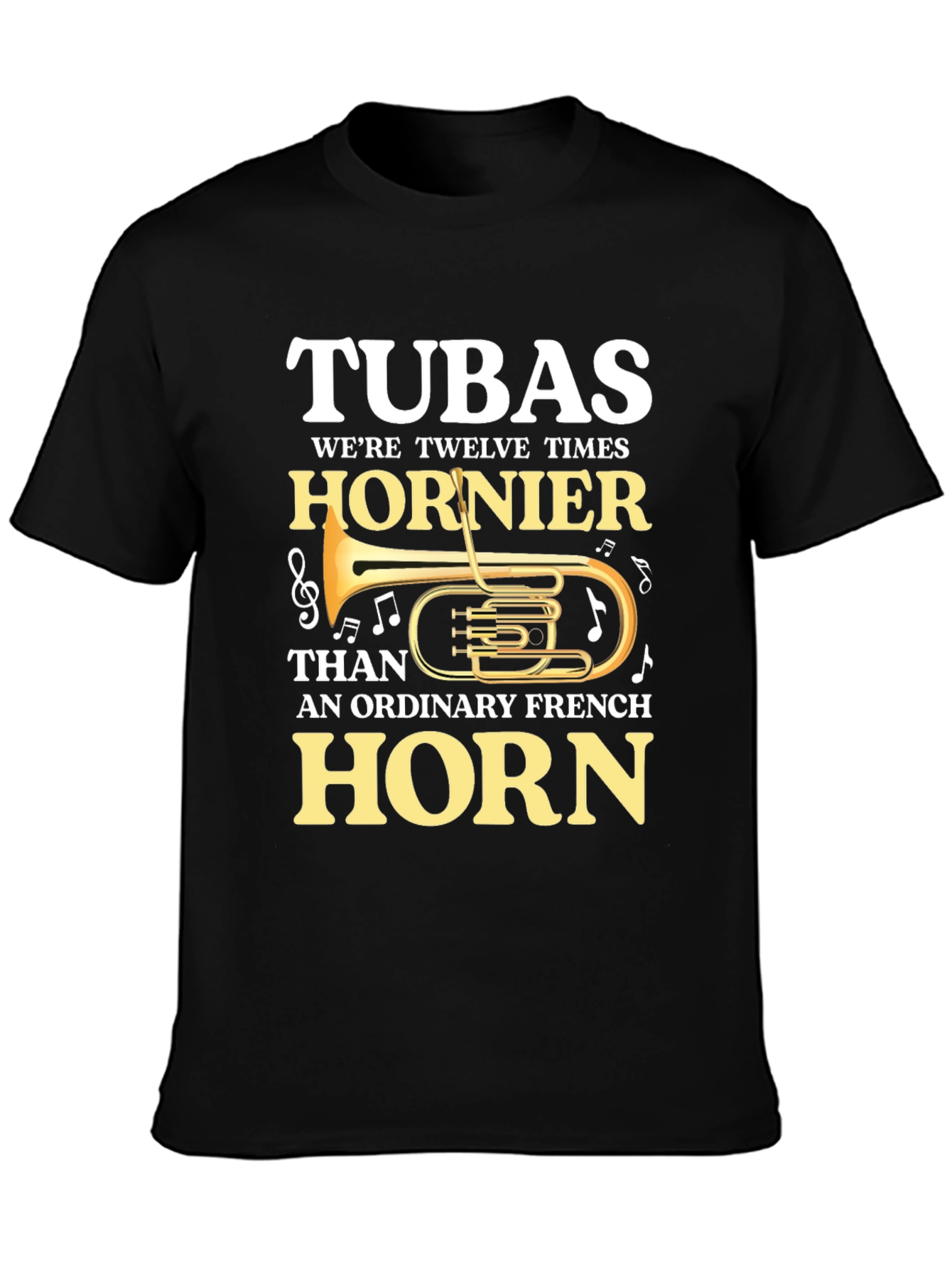 Black Tuba Horny T-Shirt - Band Geeks Tee view 3