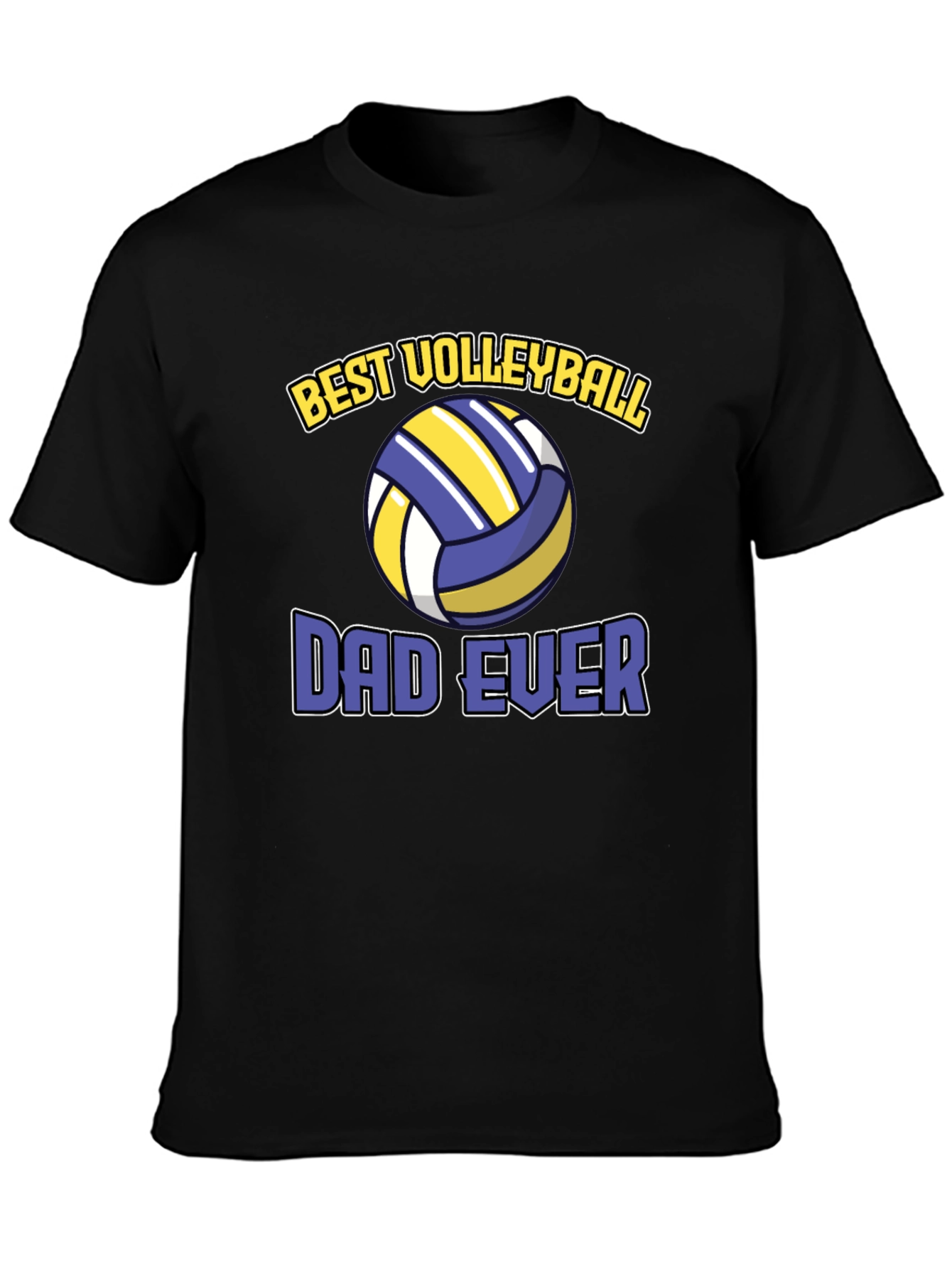 Black Best Volleyball Dad Ever T-Shirt view 3