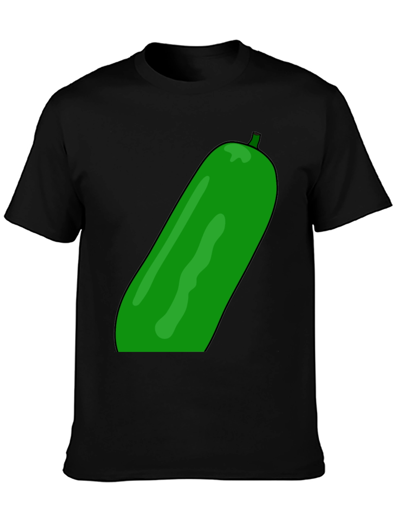 Black Cucumber Graphic Print Black T-Shirt view 3