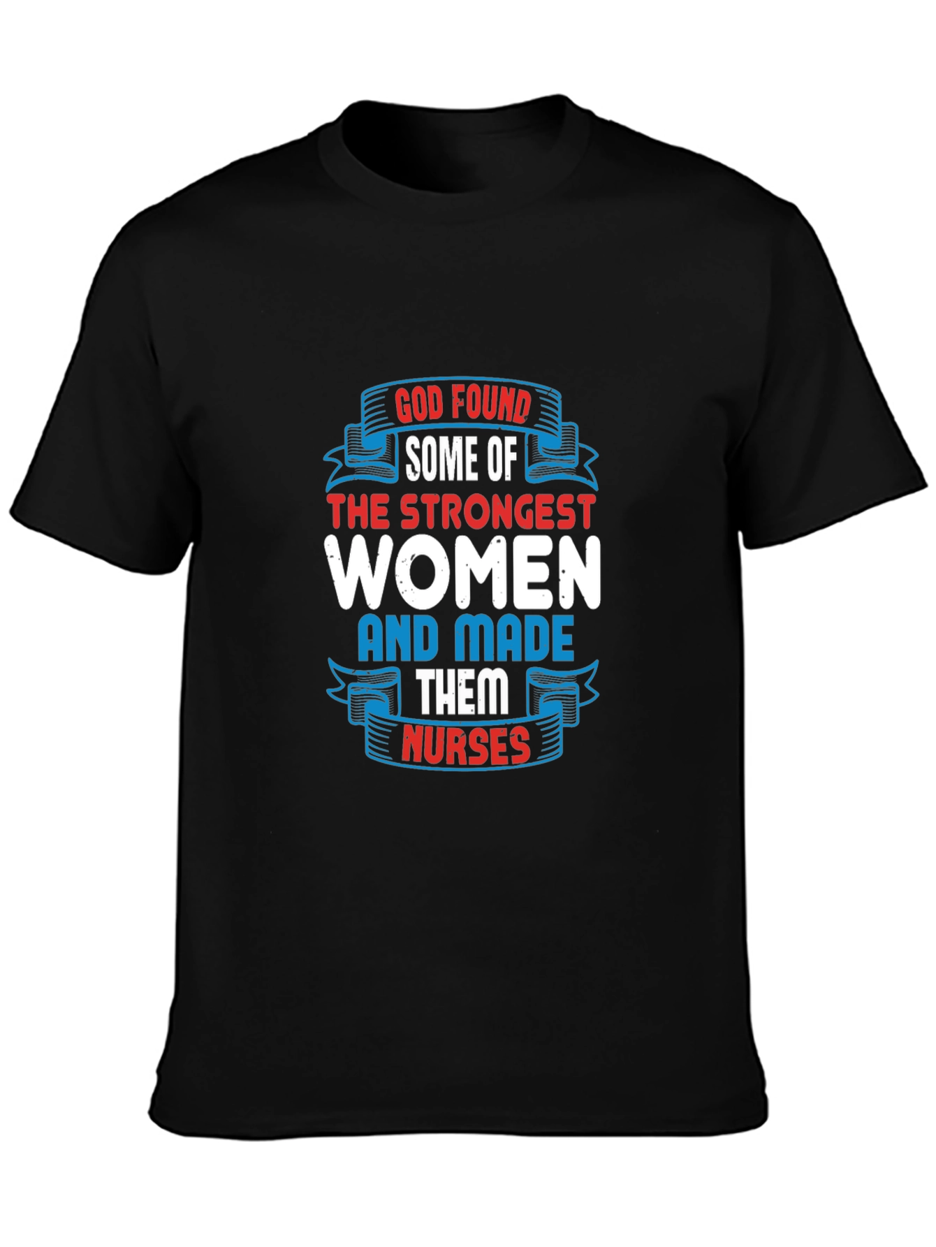 Black Strongest Women Nurses Black T-Shirt view 3