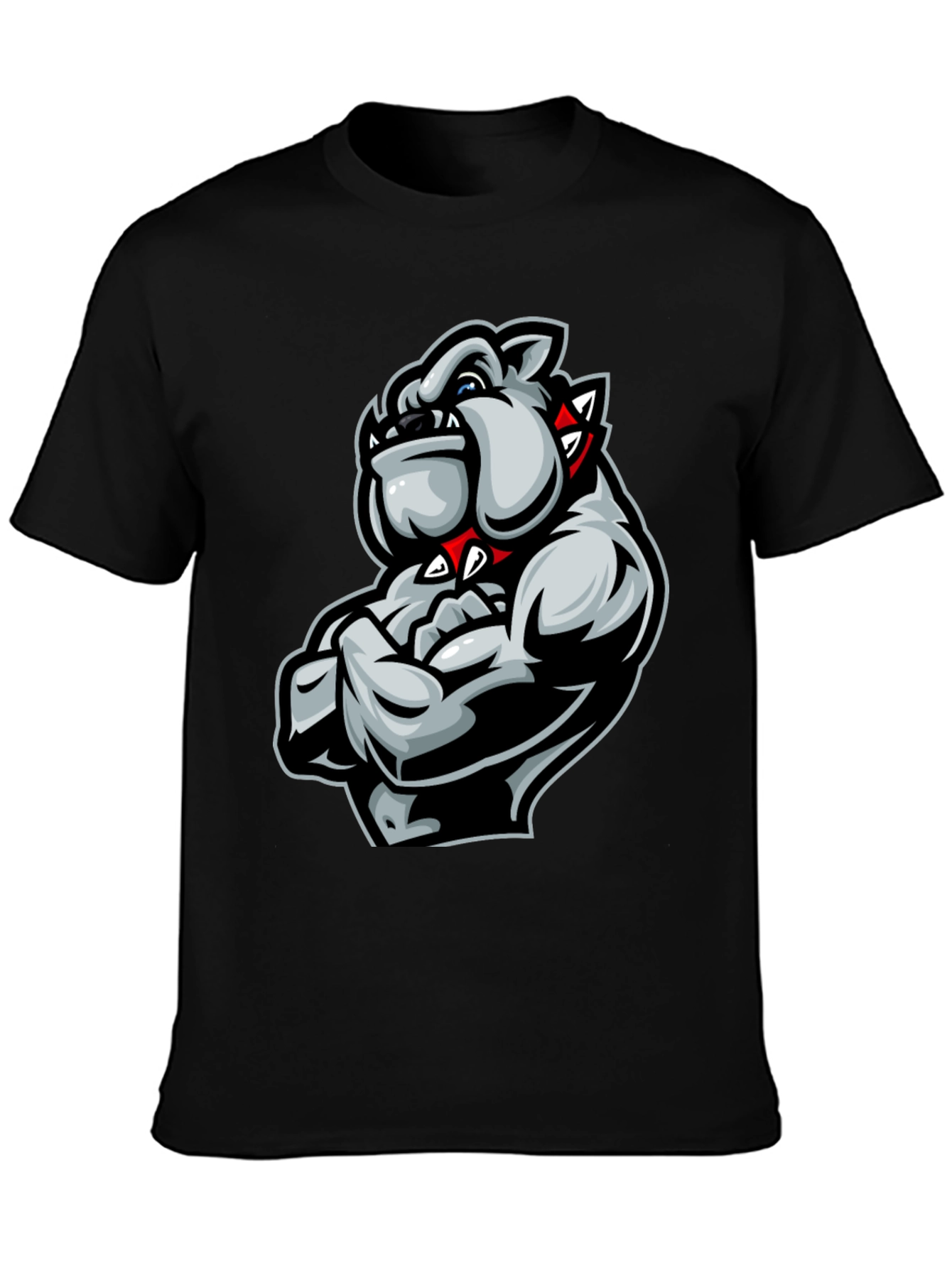 Black Bulldog Muscle T-Shirt - Fierce Graphic Tee view 3