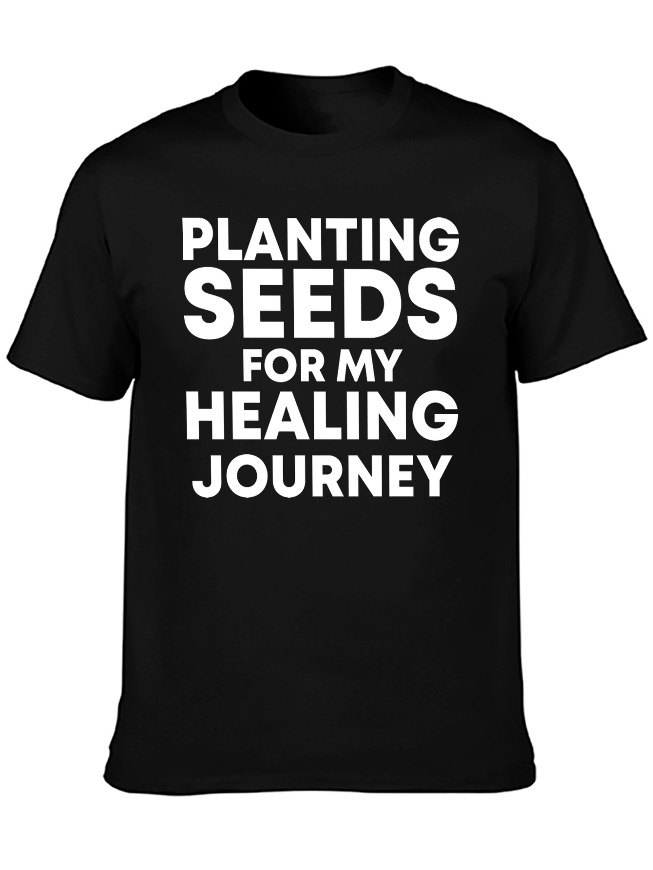 Black Planting Seeds Healing Journey T-Shirt view 3