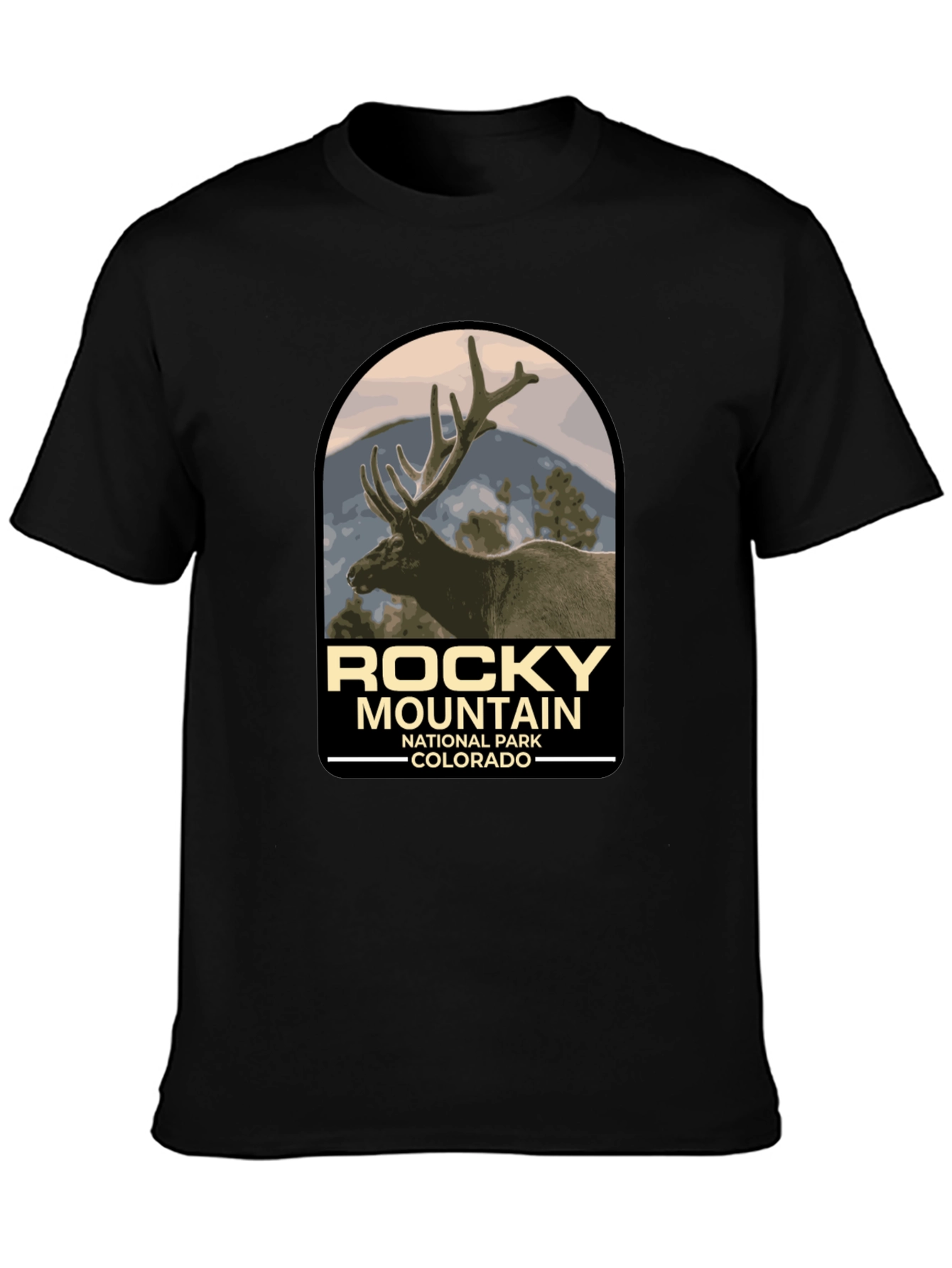 Black Rocky Mountain National Park Tee view 3