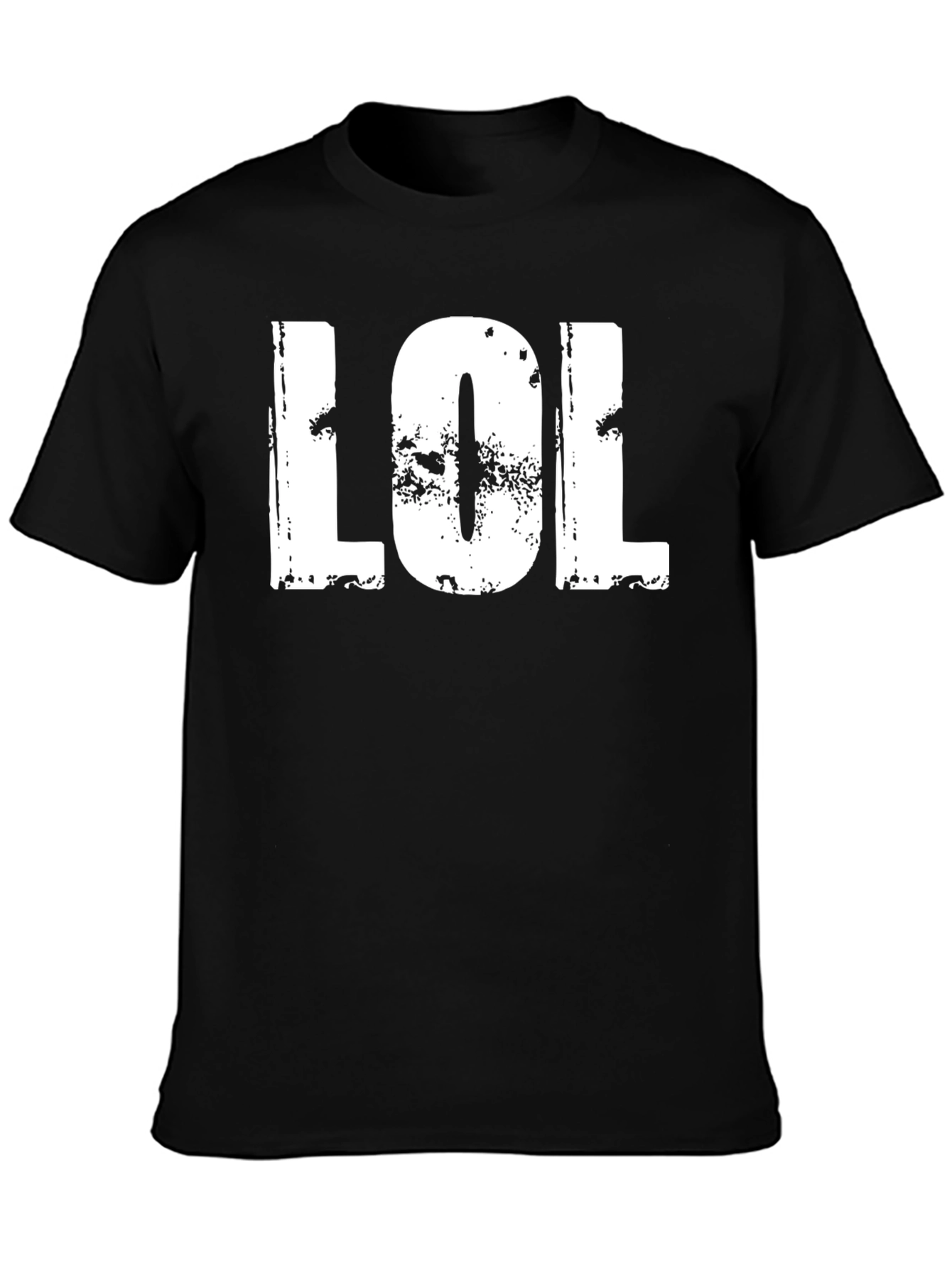 Black Distressed LOL Graphic Tee - Black Casual Shirt view 3
