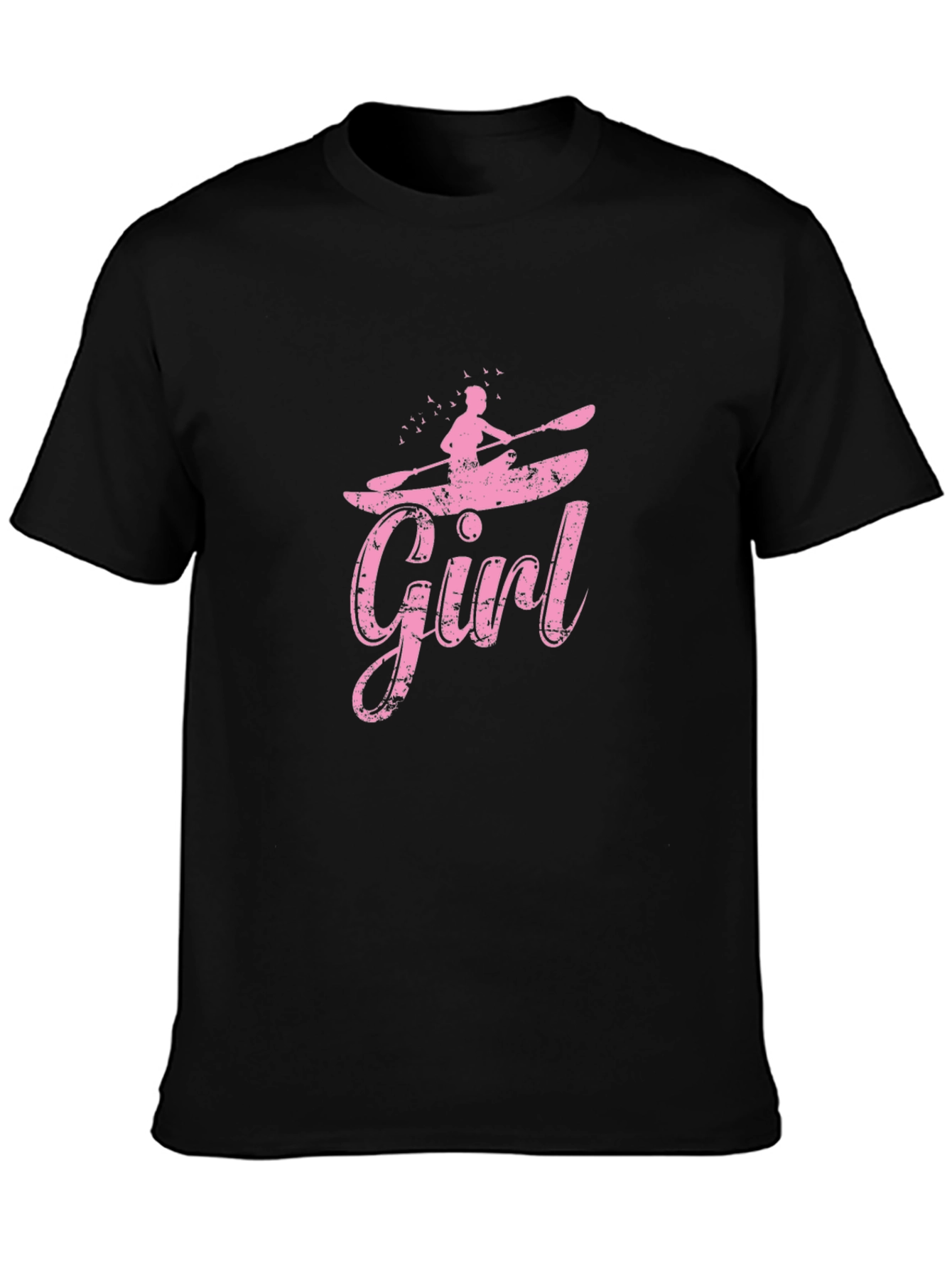 Black Girl Kayaking Black T-Shirt view 3