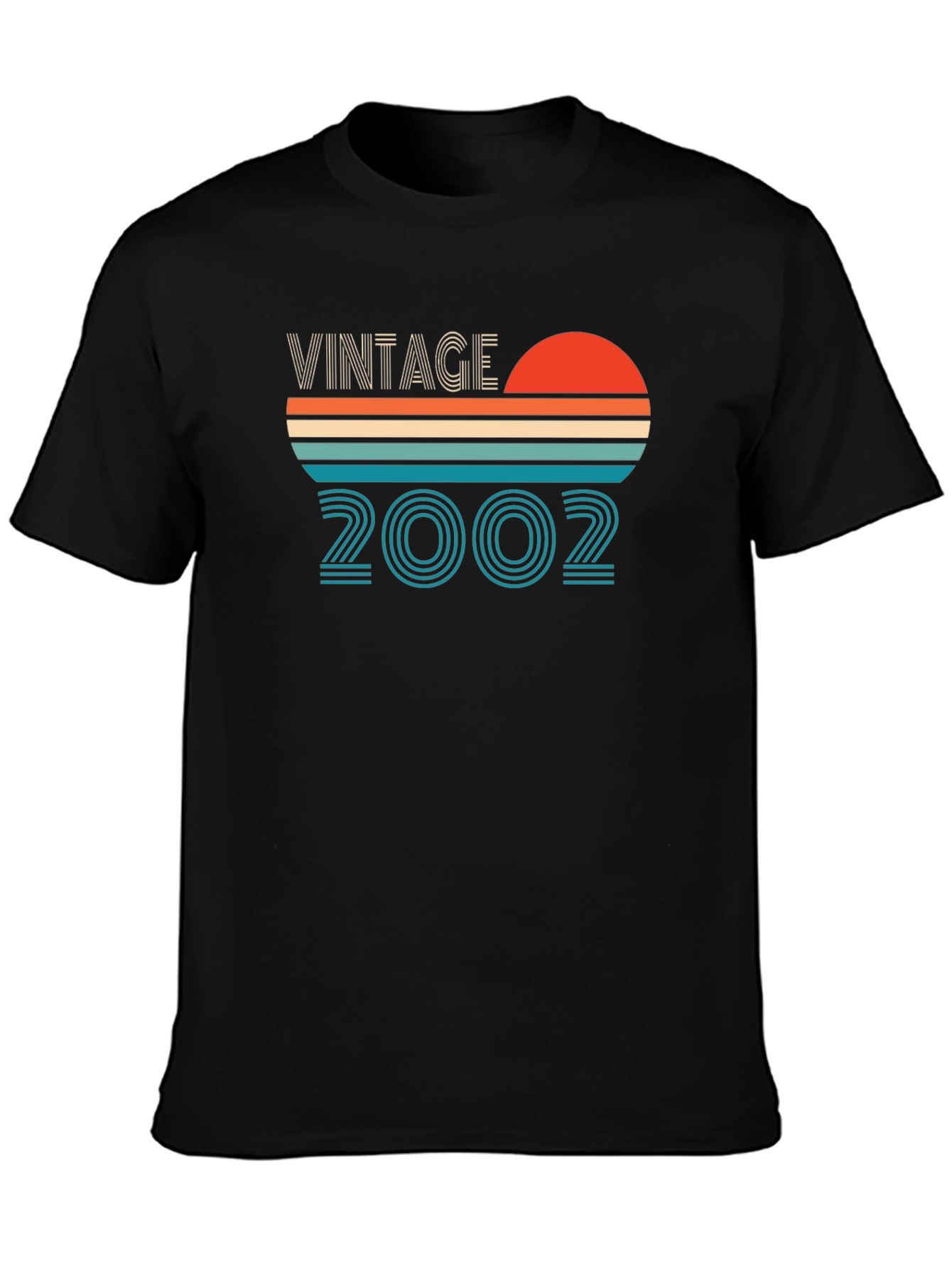 Black Vintage 2002 Retro Style T-Shirt view 3