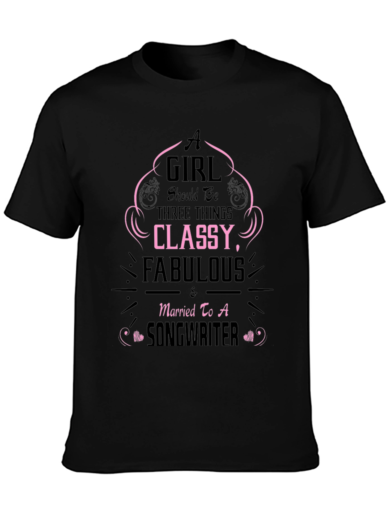 Black Classy Songwriter Wife Graphic Tee view 3