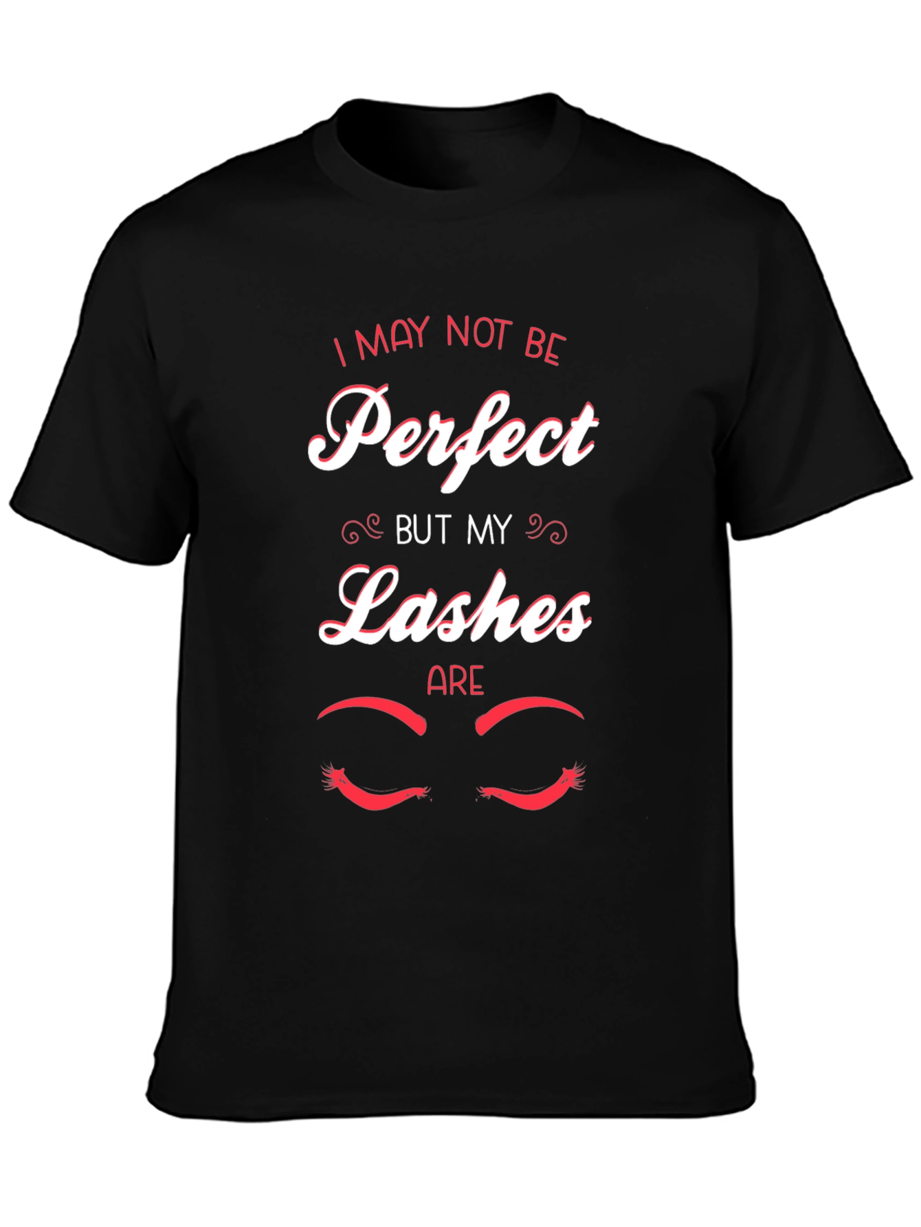 Black Perfect Lashes Graphic Tee -  Unisex Cotton T-Shirt view 3