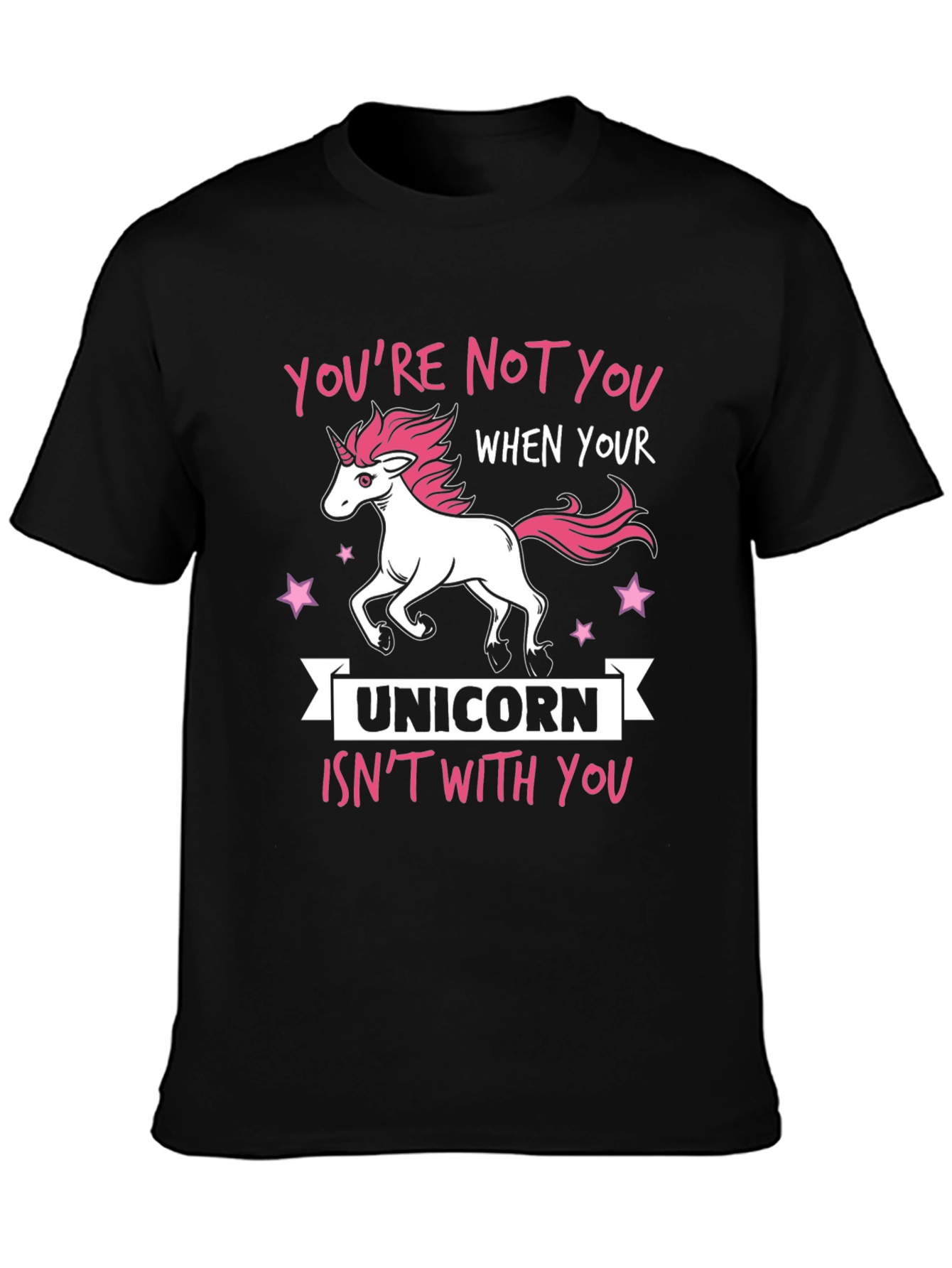 Black Unicorn Lover T-Shirt - You're Not You When Your Unicorn Isn't With You view 3