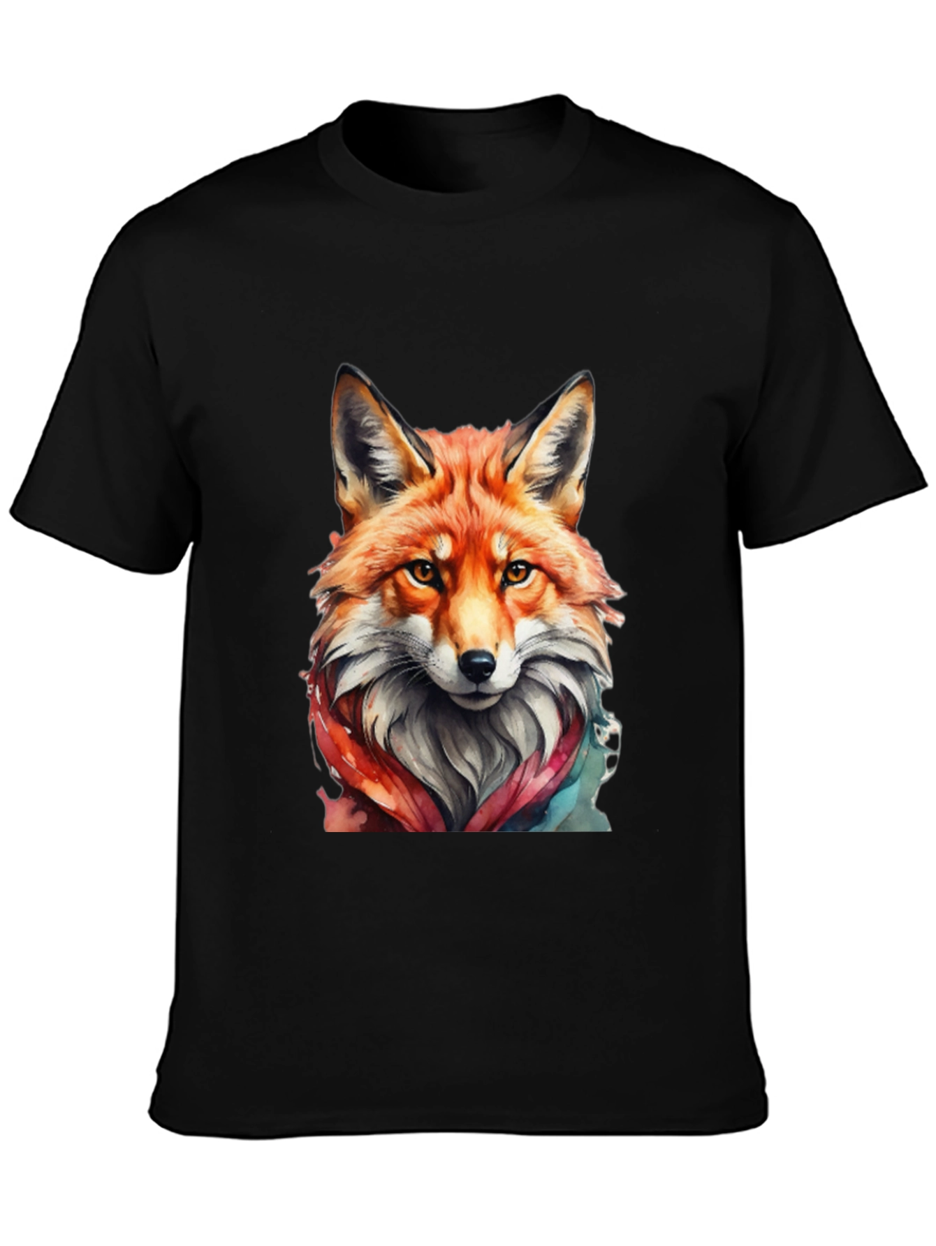 Black Fox Watercolor Graphic Tee - Unisex view 3