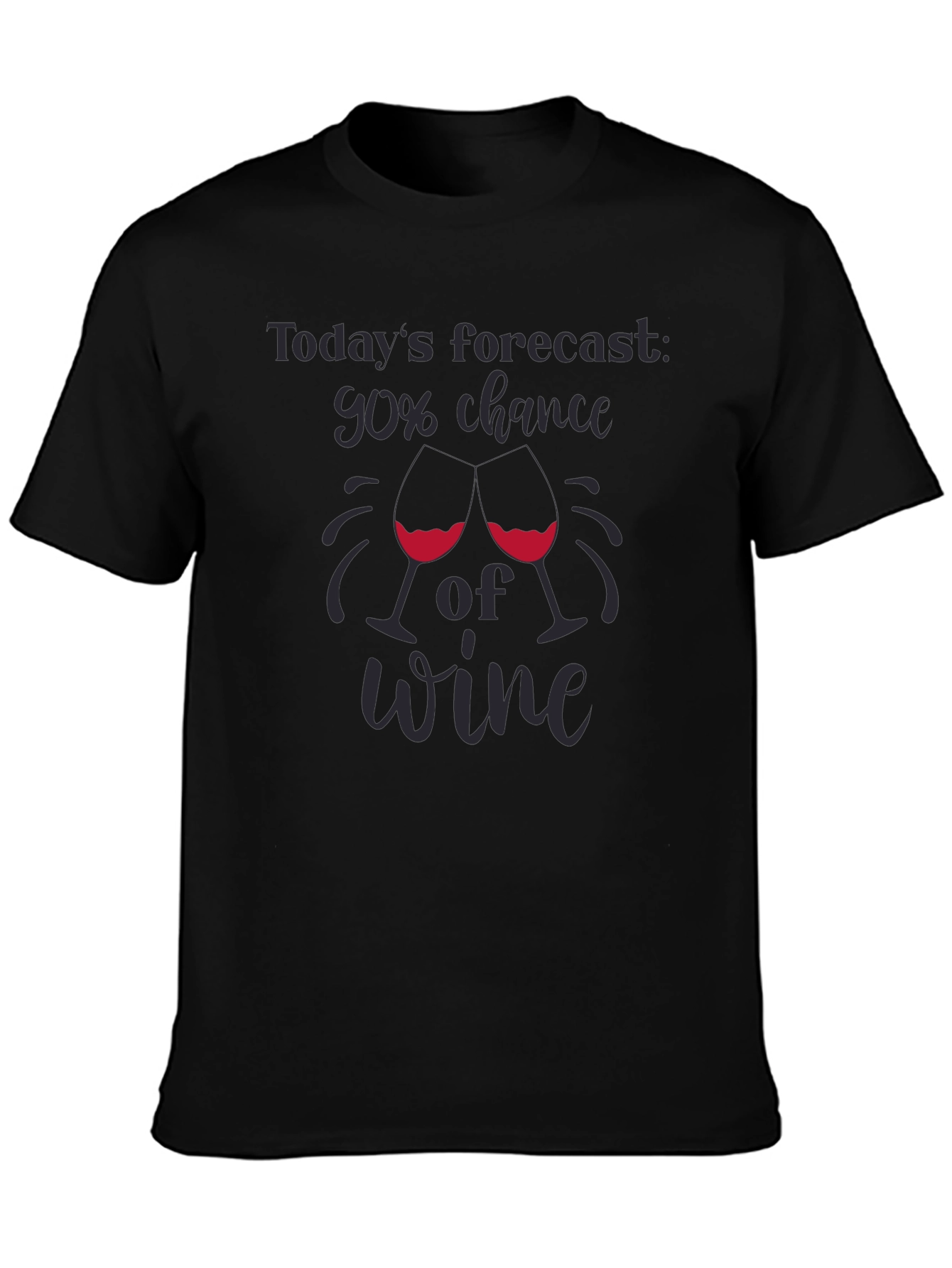 Black Wine Forecast Graphic Tee - 90% Chance view 3