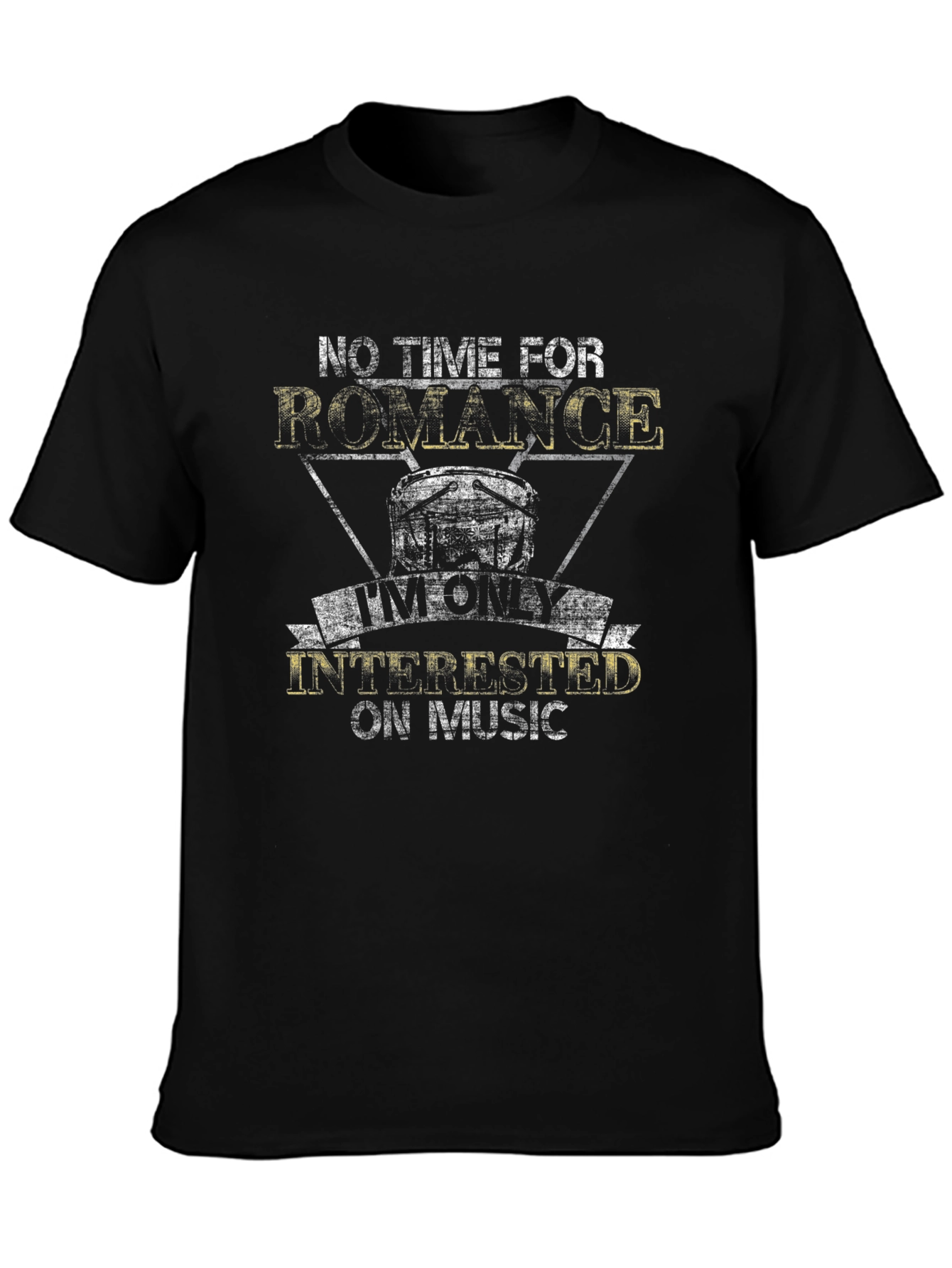 Black Music Lover Black T-Shirt - No Time for Romance view 3