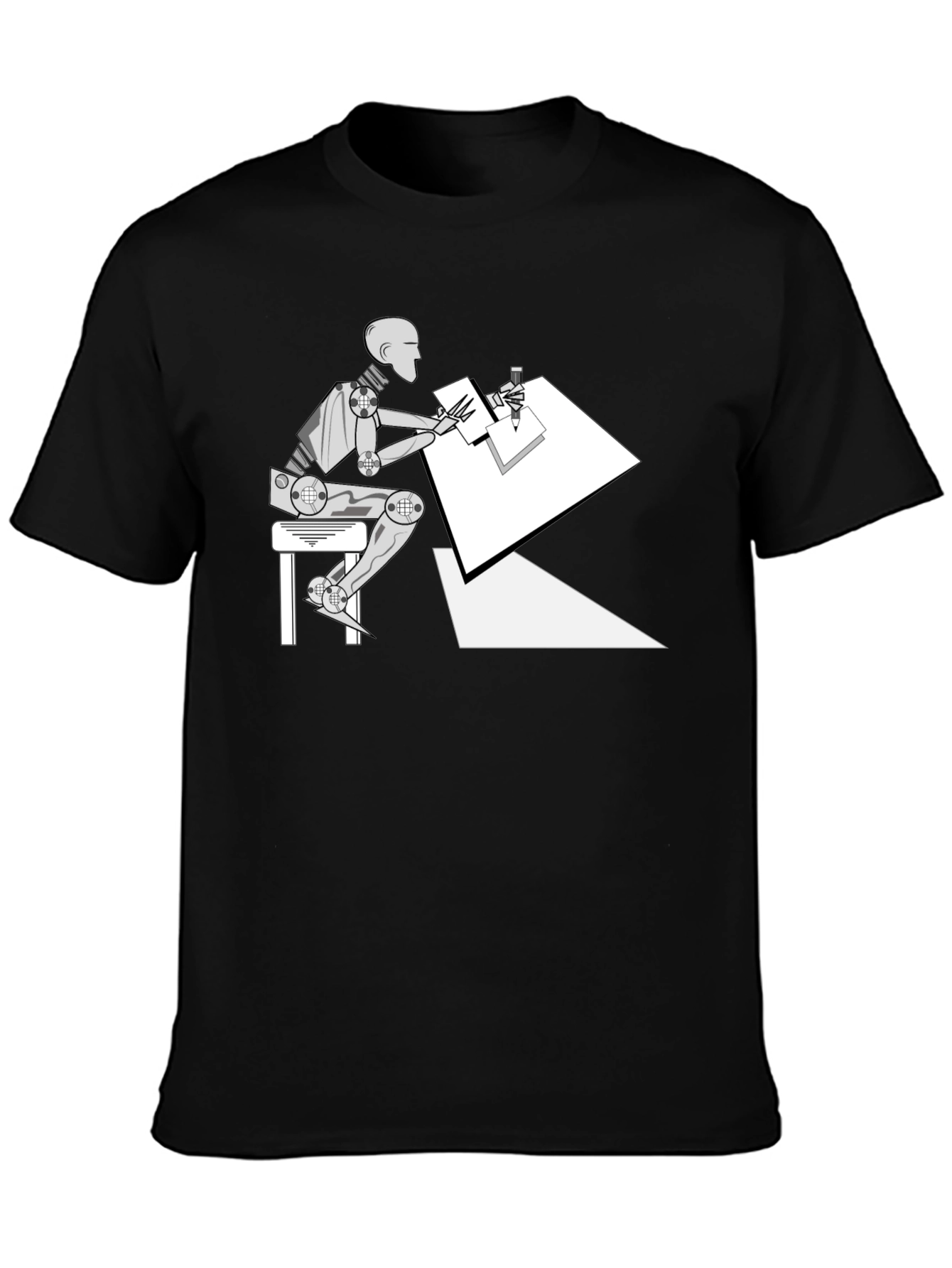 Black Artist Robot Black Tee view 3