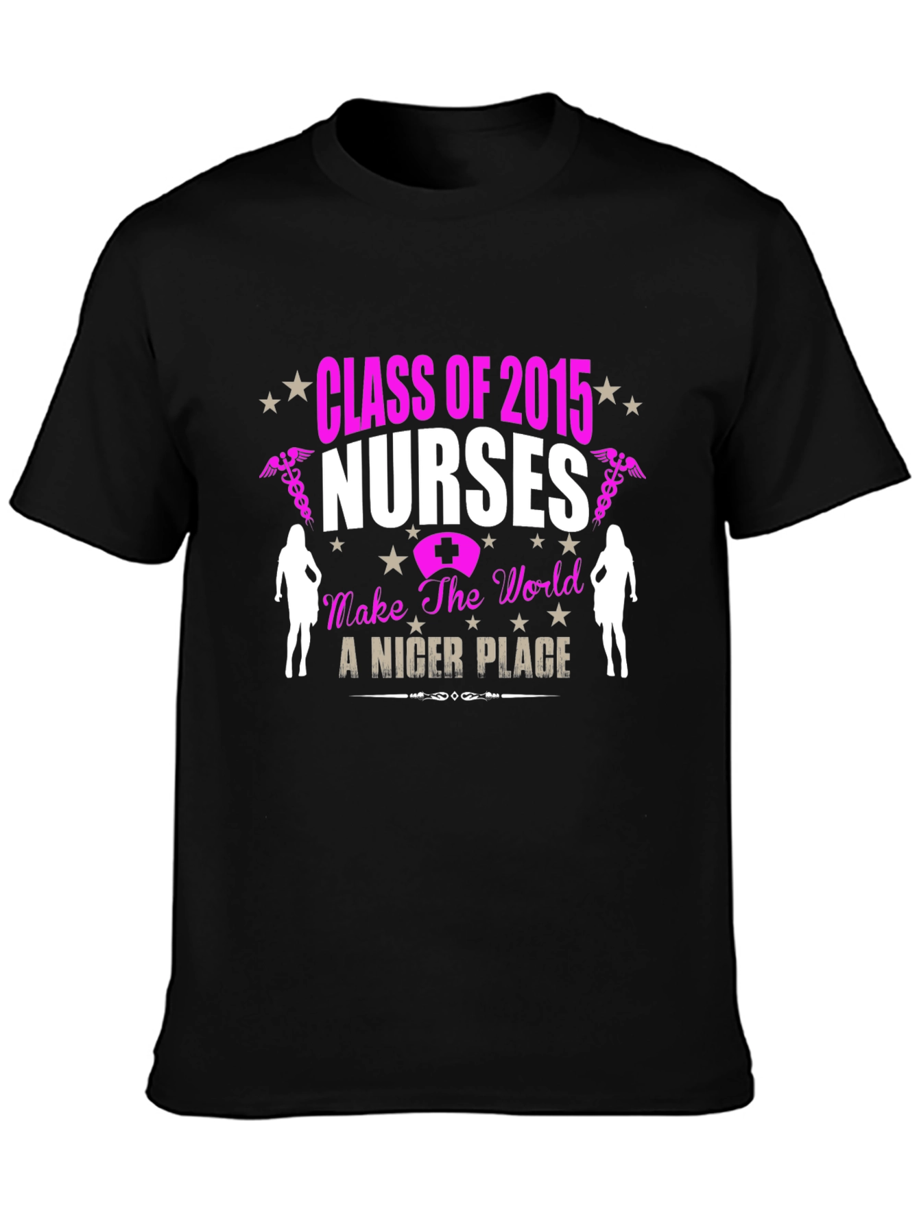 Black Class of 2015 Nurses T-Shirt view 3
