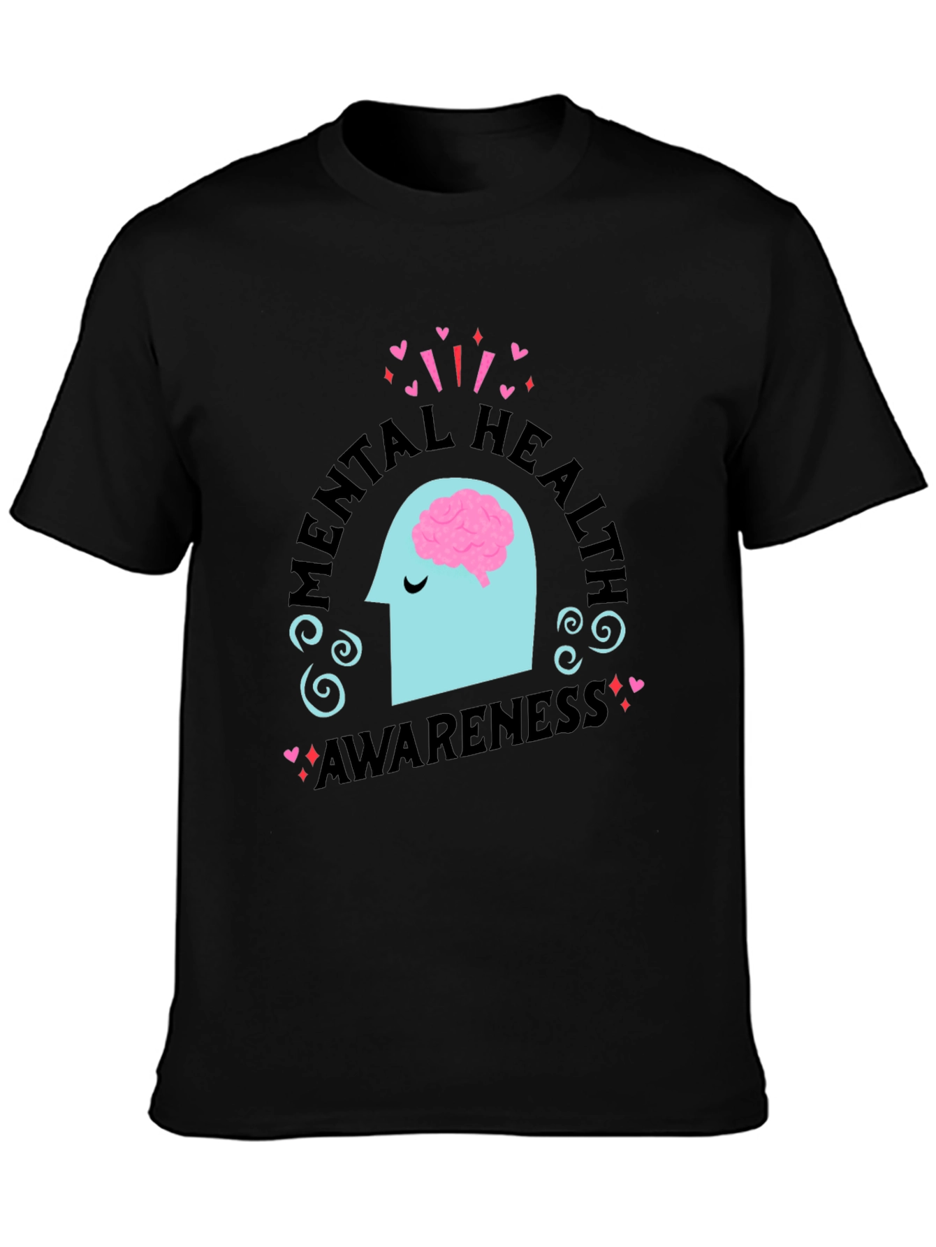 Black Mental Health Awareness Graphic T-Shirt view 3