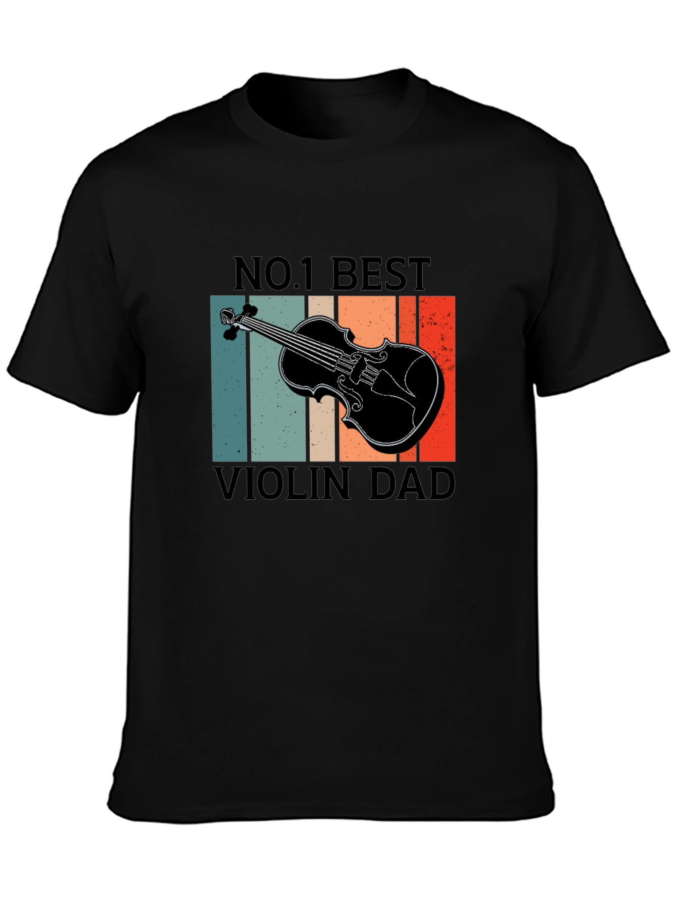 Black No. 1 Best Violin Dad T-Shirt - Music Lover Gift view 3