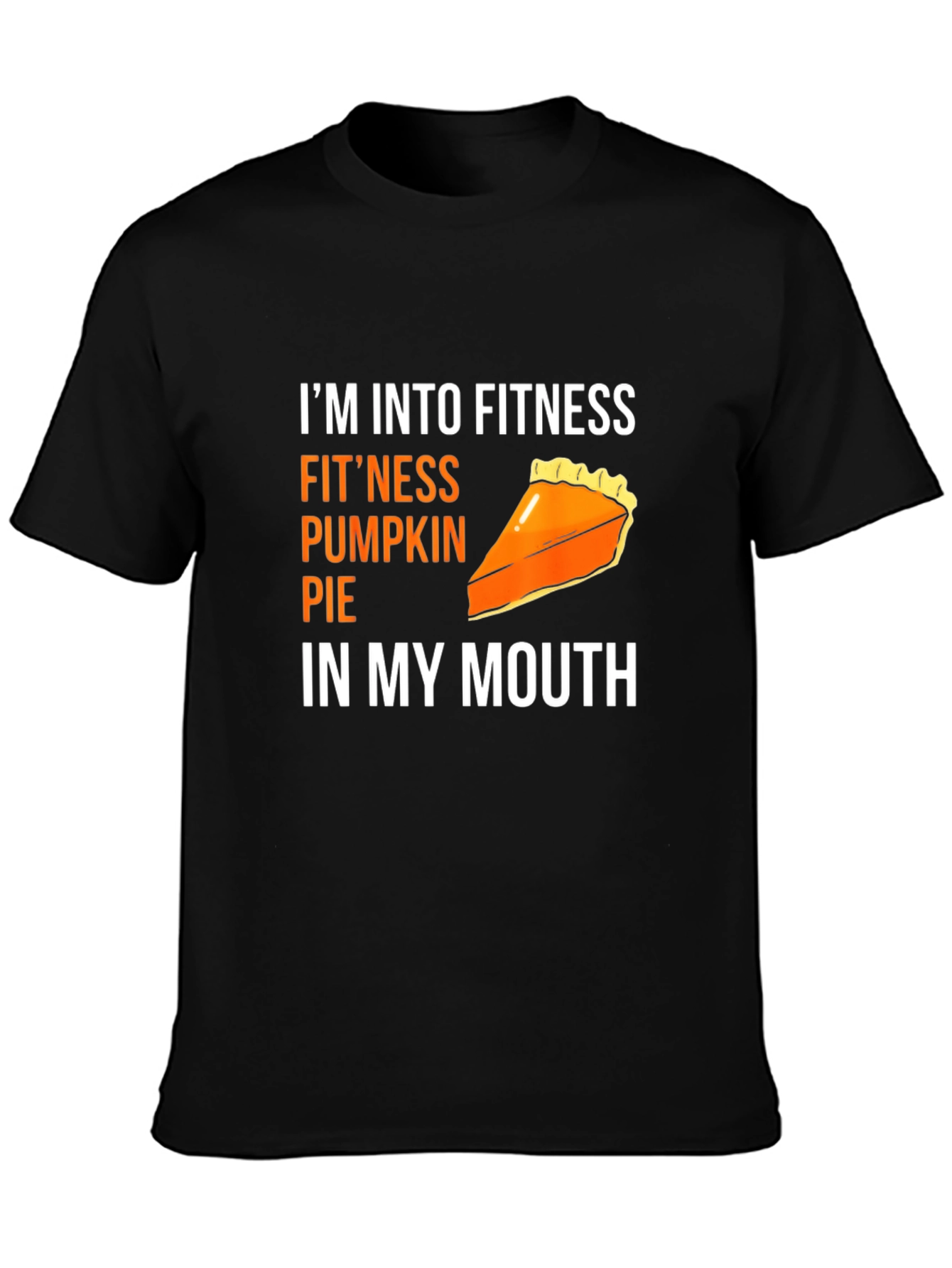 Black Fitness Pumpkin Pie T-Shirt - Funny Thanksgiving Tee view 3