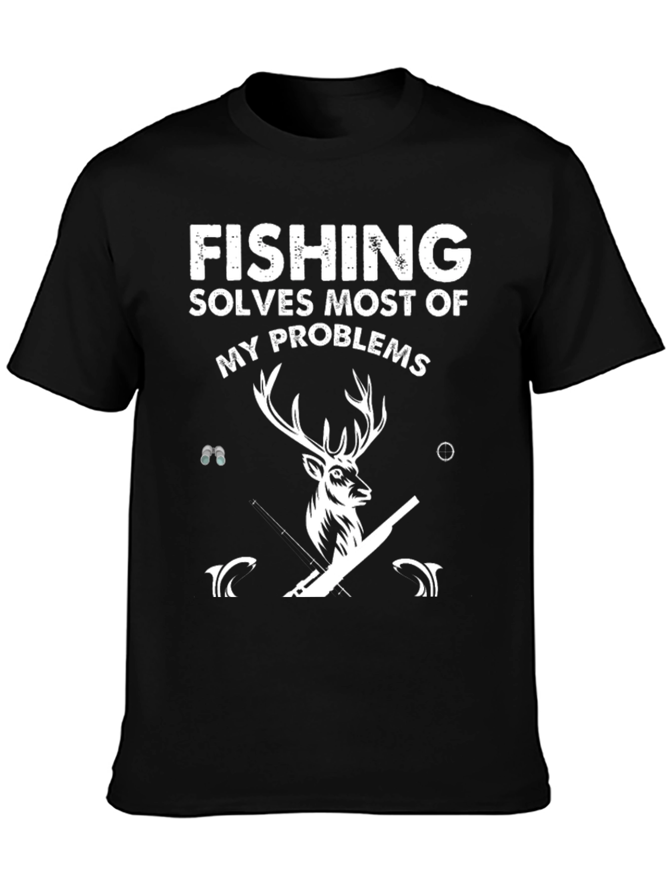 Black Fishing Solves Most Problems T-Shirt view 3