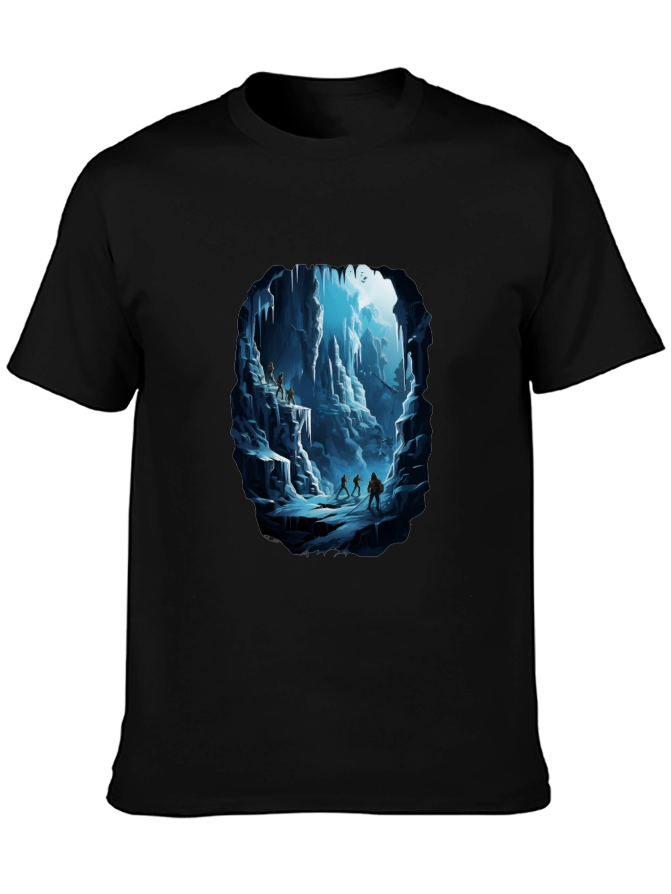 Black Icy Cave Graphic Black T-Shirt view 3