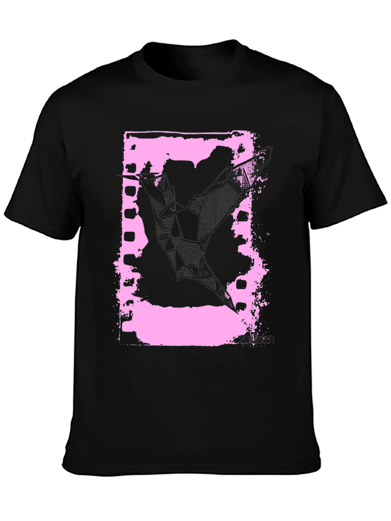 Black Retro Film Strip Graphic Tee - Black Cotton T-Shirt view 3