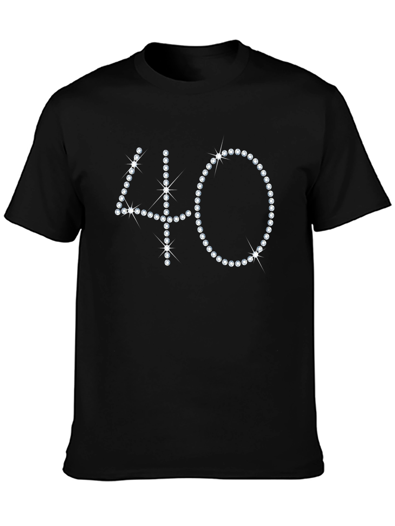 Sparkling 40th Birthday Black T-Shirt - 3