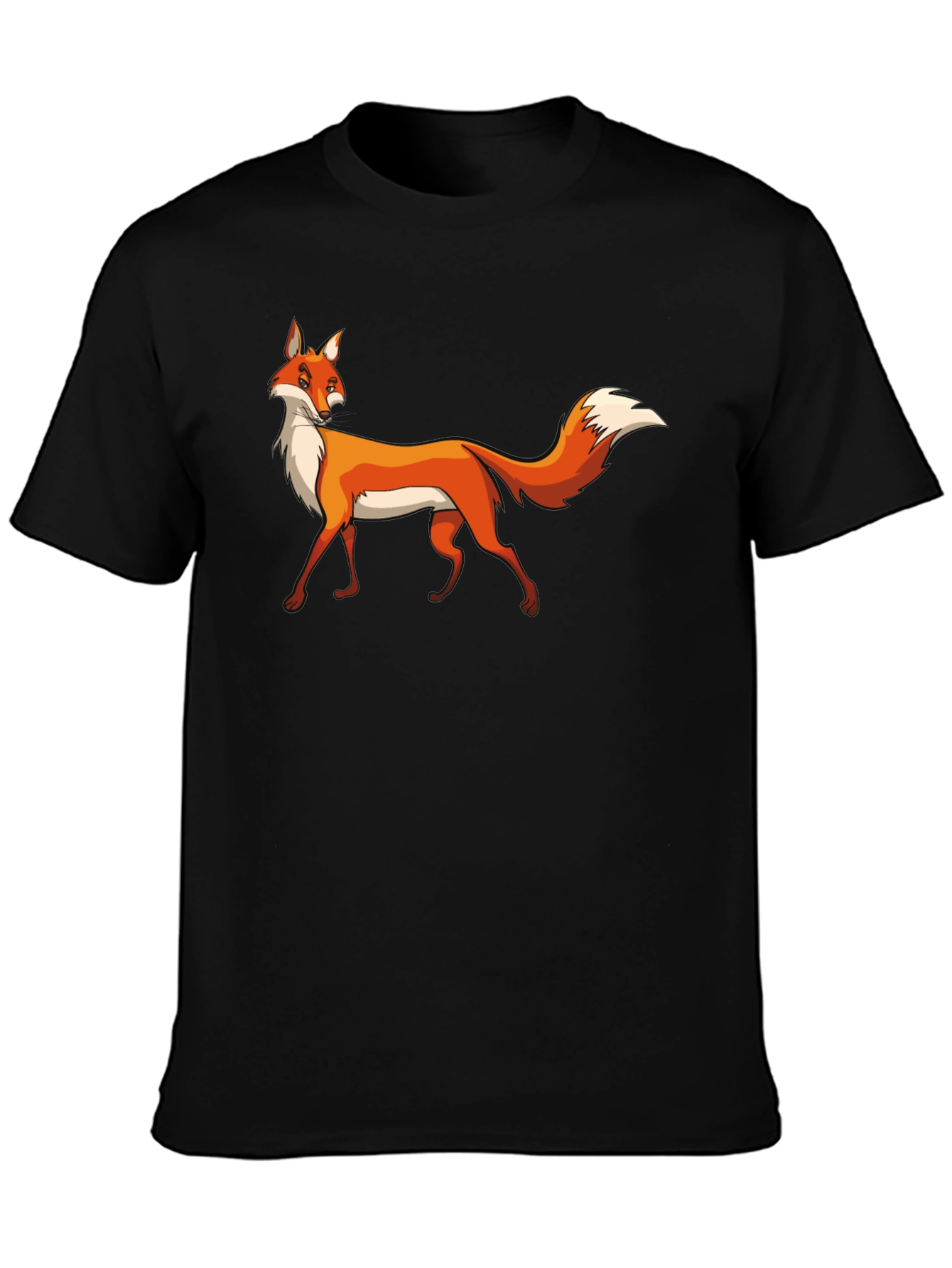 Black Fox Graphic Black T-Shirt, Premium Cotton Tee view 3