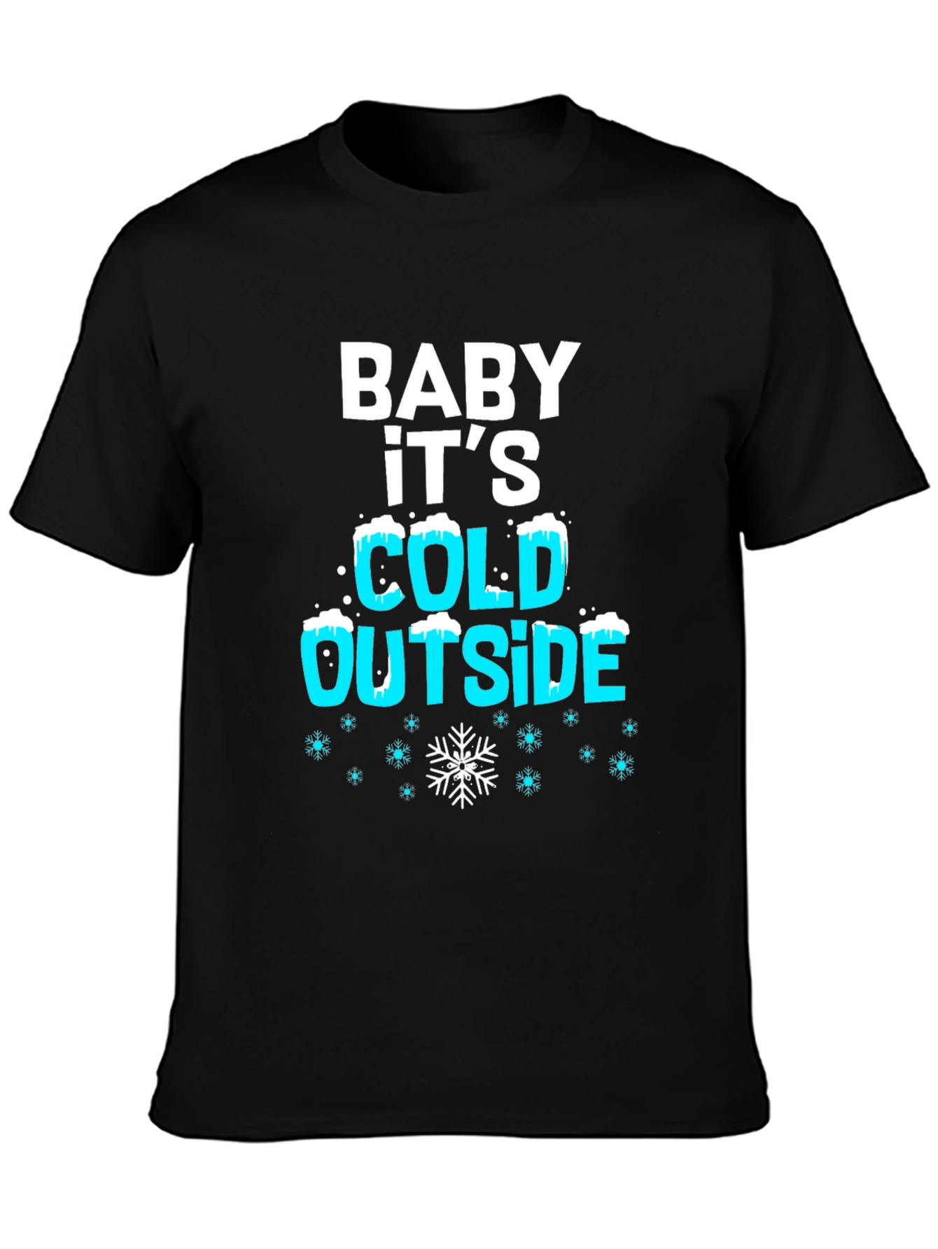 Black Baby It's Cold Outside Holiday T-Shirt view 3