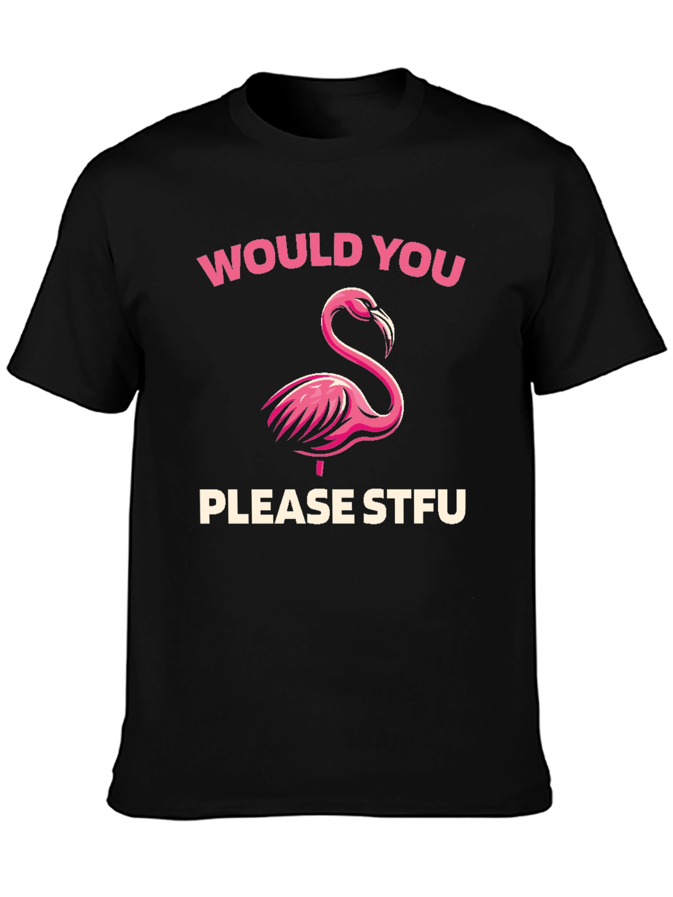 Black Flamingo STFU Graphic Tee - Casual Black T-Shirt view 3