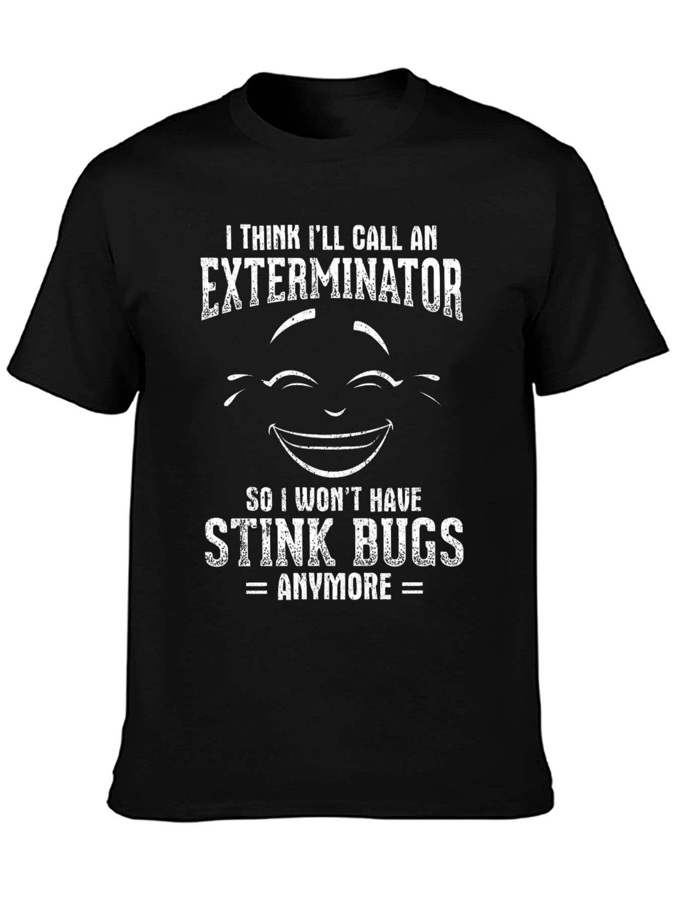 Black Funny Stink Bugs Exterminator T-Shirt view 3