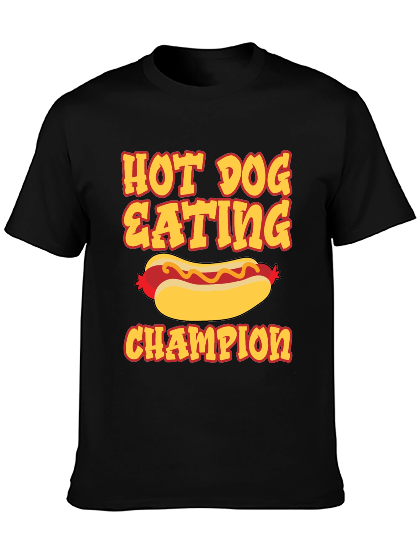 Black Hot Dog Eating Champion Graphic Tee view 3