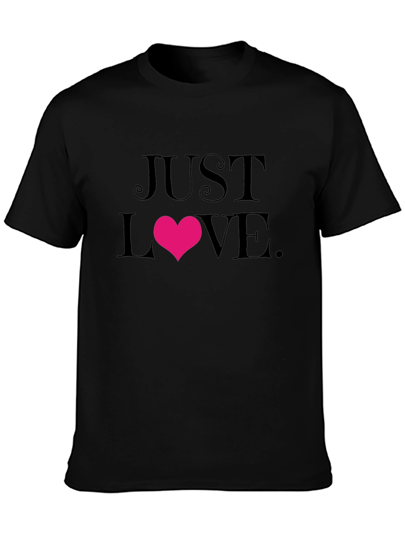 Black Just Love Graphic Tee - Soft Cotton Blend view 3
