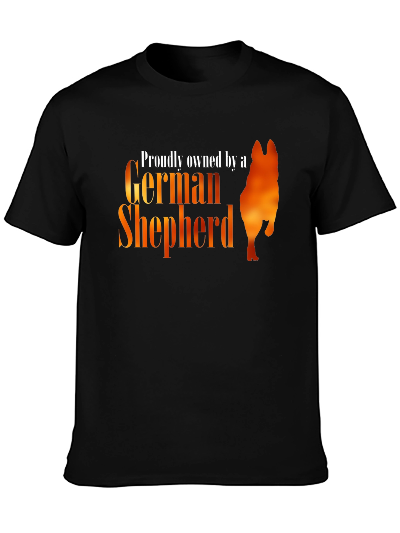 Black Proudly Owned by a German Shepherd T-Shirt view 3