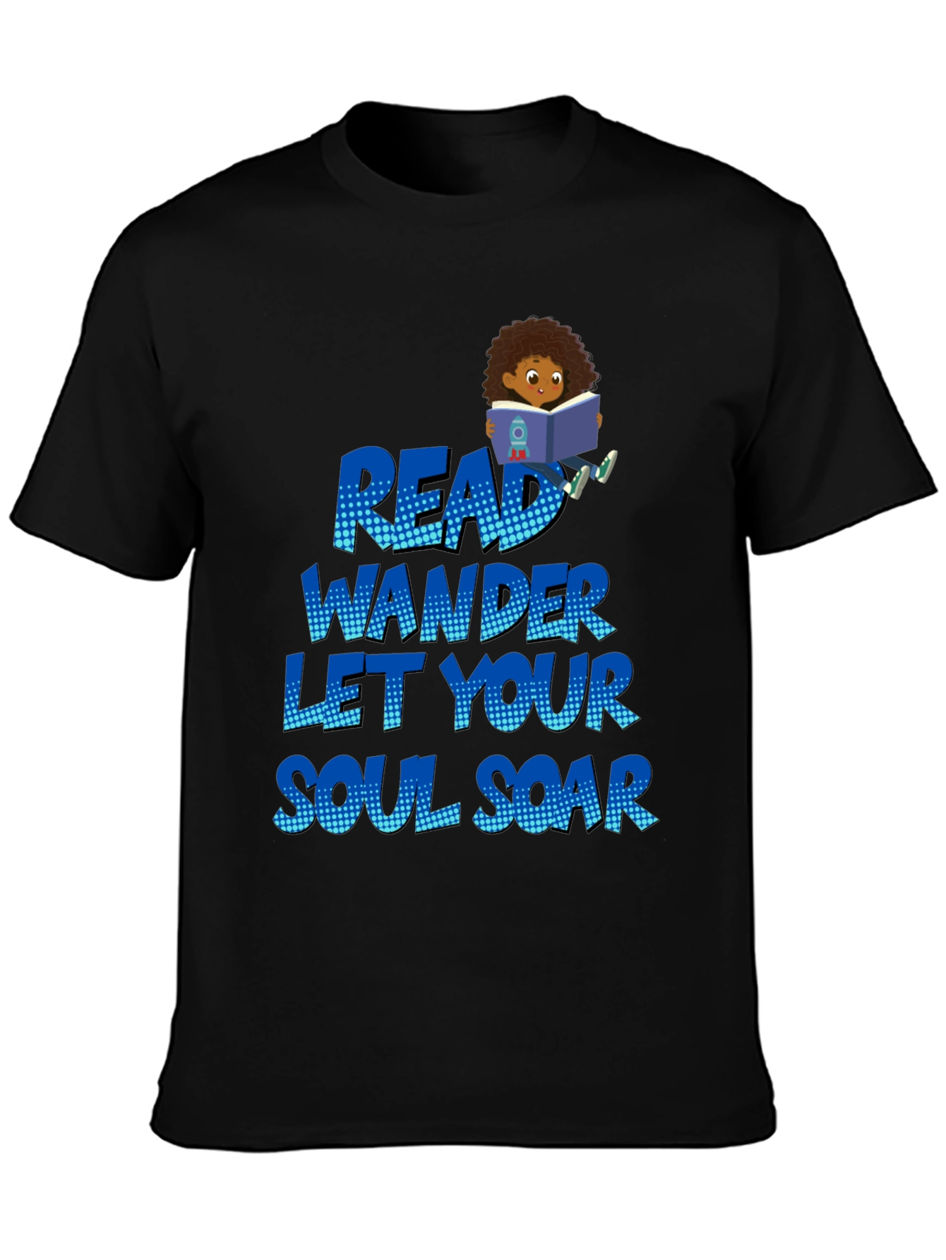 Black Read Wander Soul Soar Black T-Shirt view 3