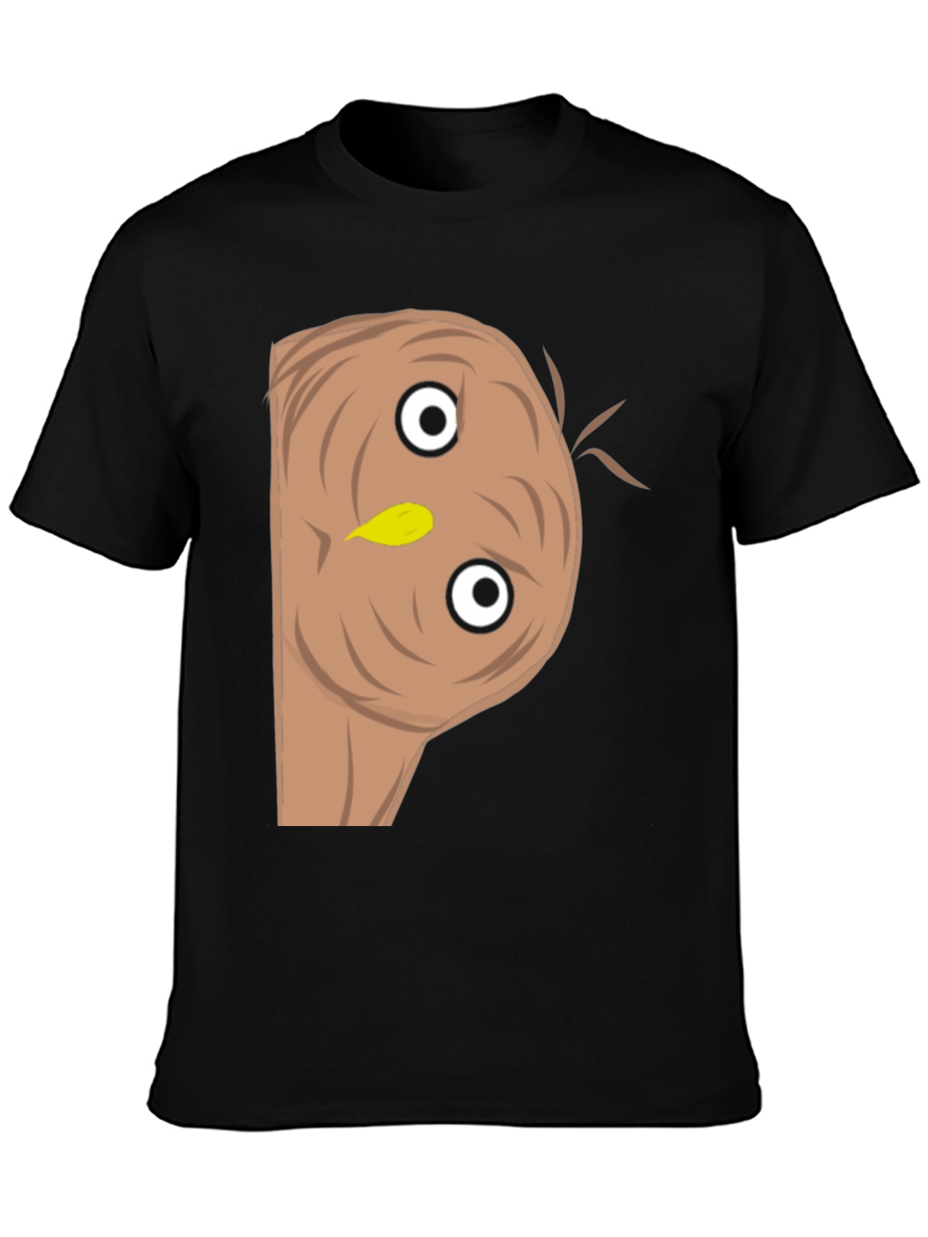 Black Funny Upside Down Owl Graphic Tee view 3