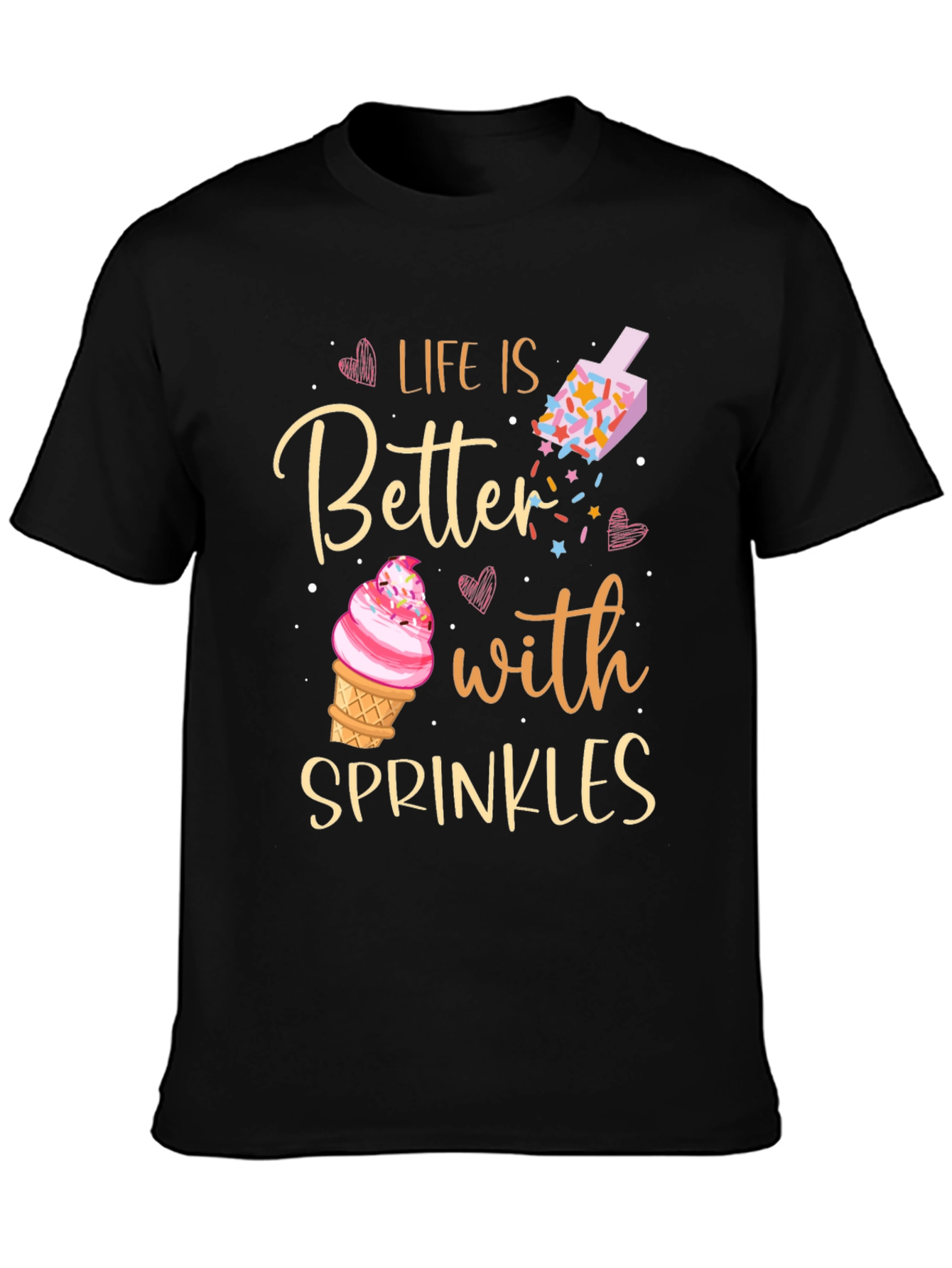 Black Life is Better with Sprinkles T-Shirt view 3