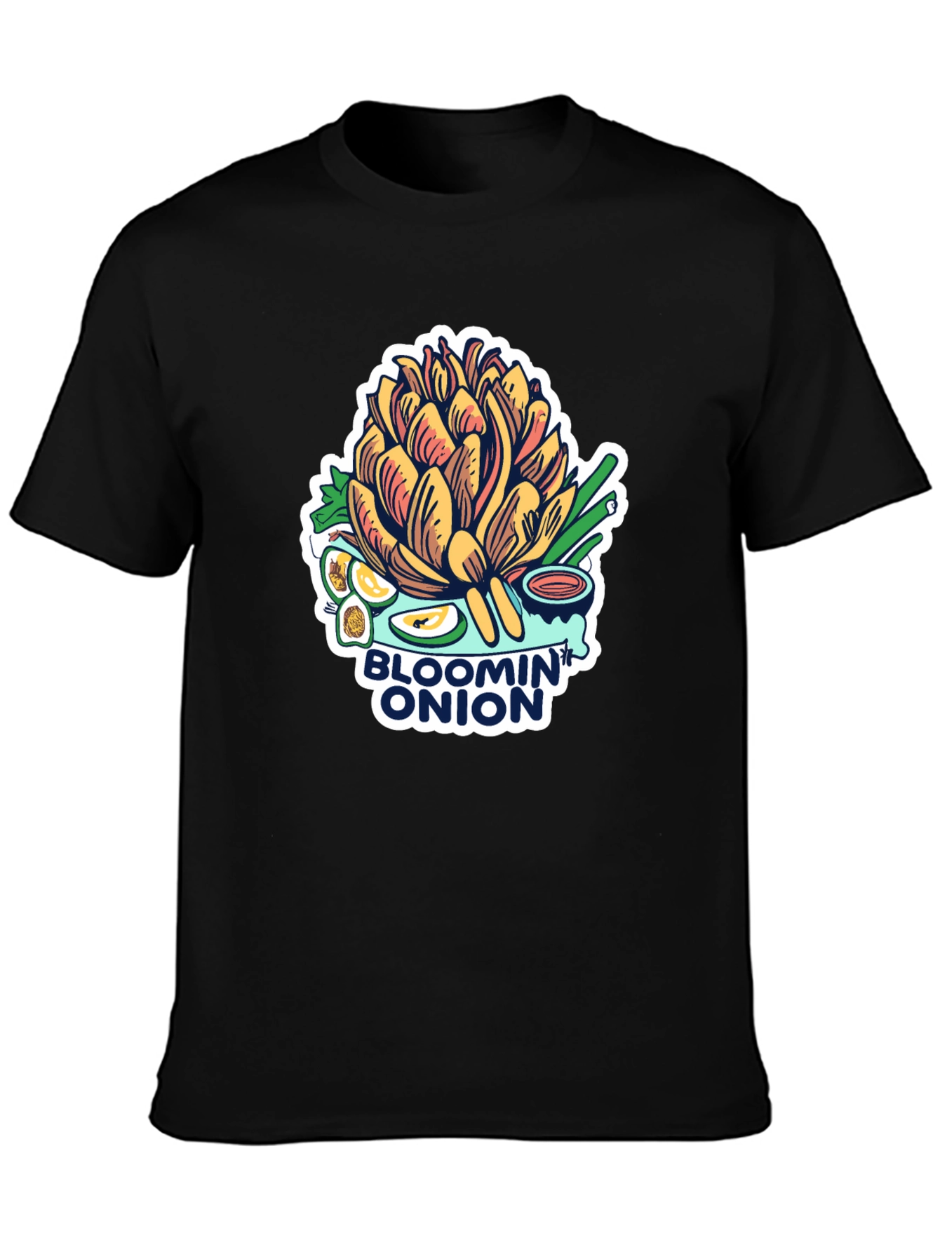Black Bloomin' Onion Graphic Tee - Foodie T-Shirt view 3