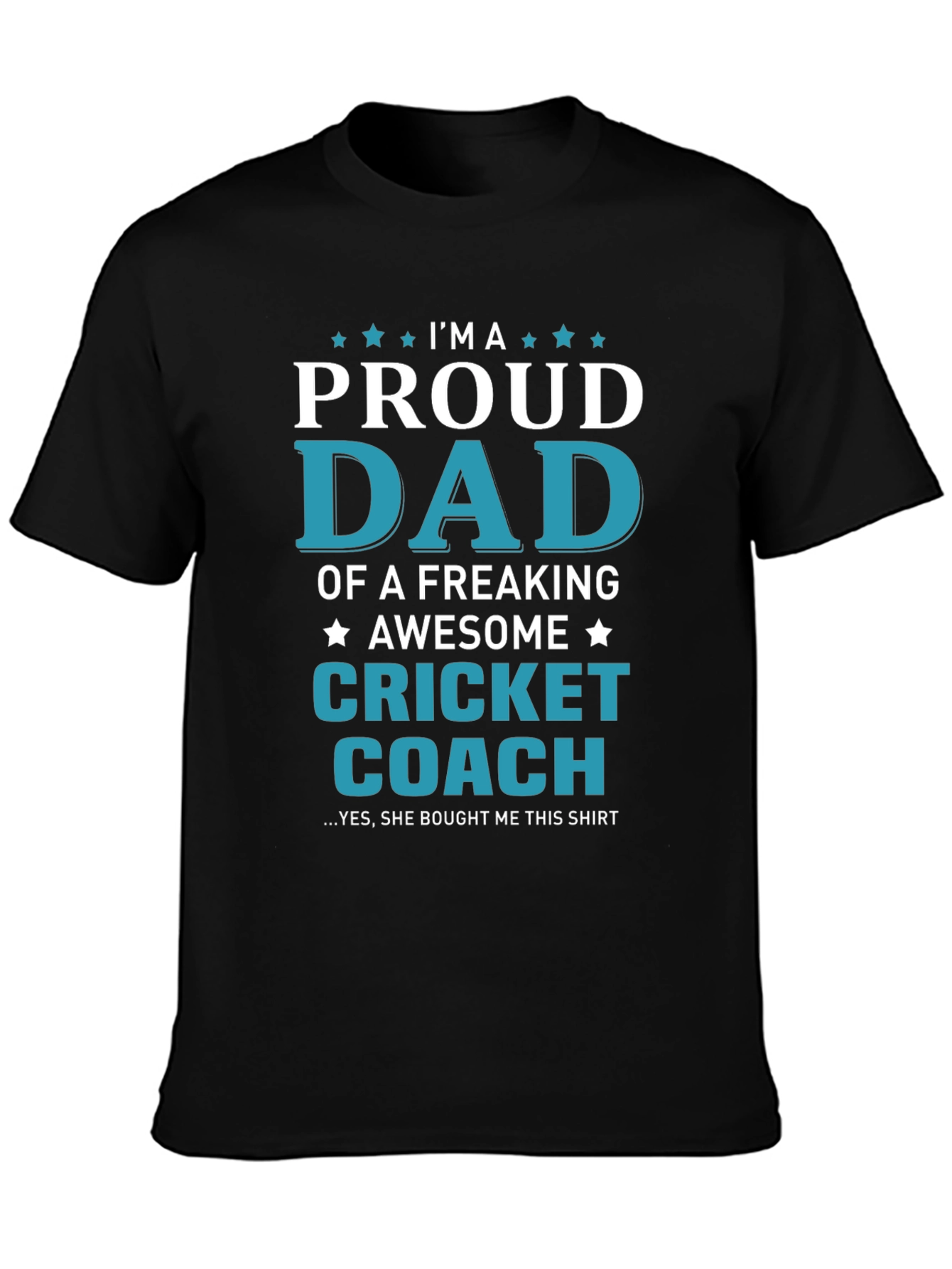 Black Proud Cricket Dad T-Shirt - Awesome Coach Apparel view 3