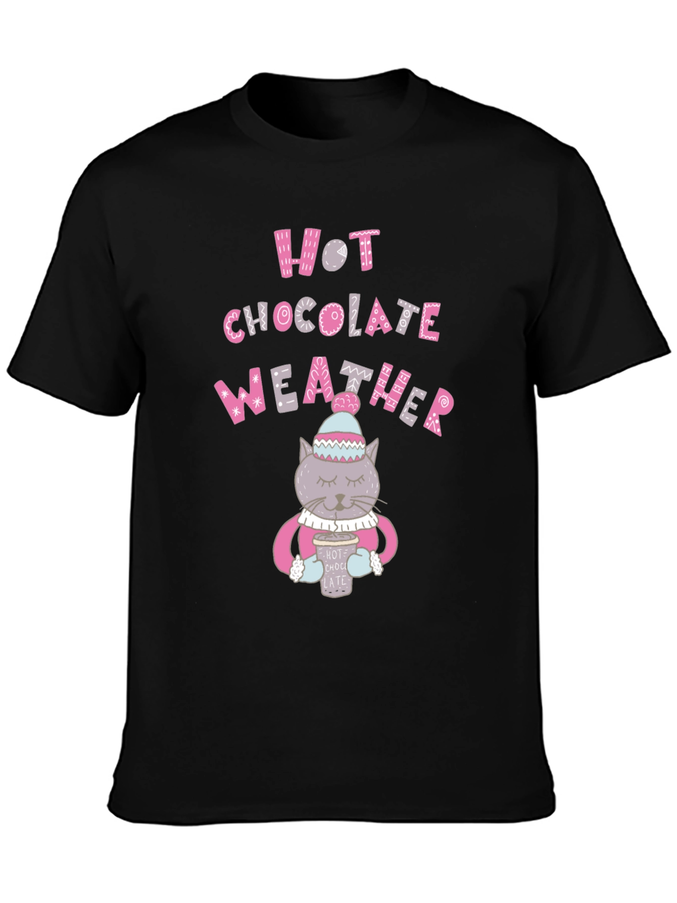 Black Hot Chocolate Weather Graphic T-Shirt view 3