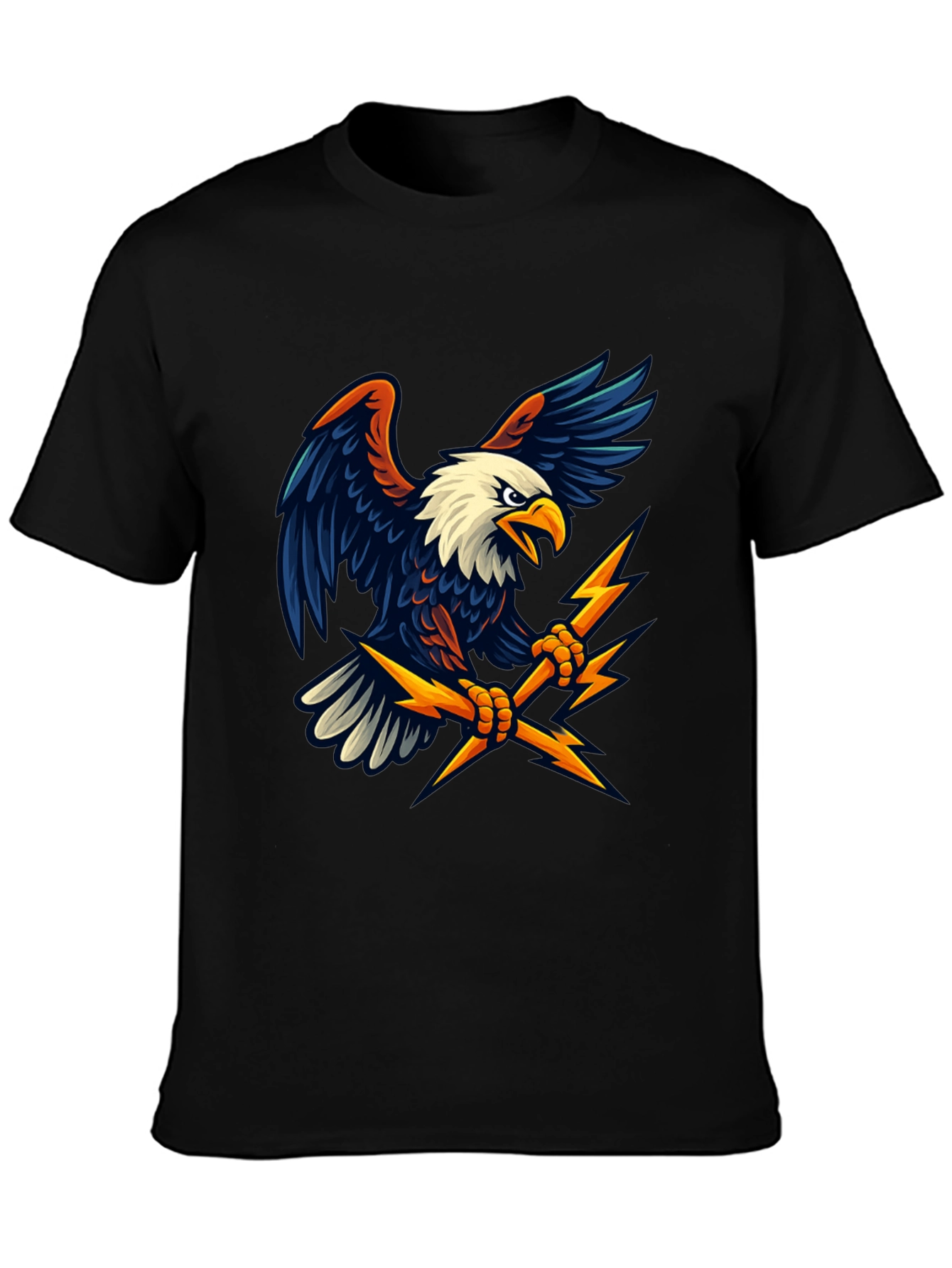 Black Eagle Lightning Bolt Graphic T-Shirt view 3