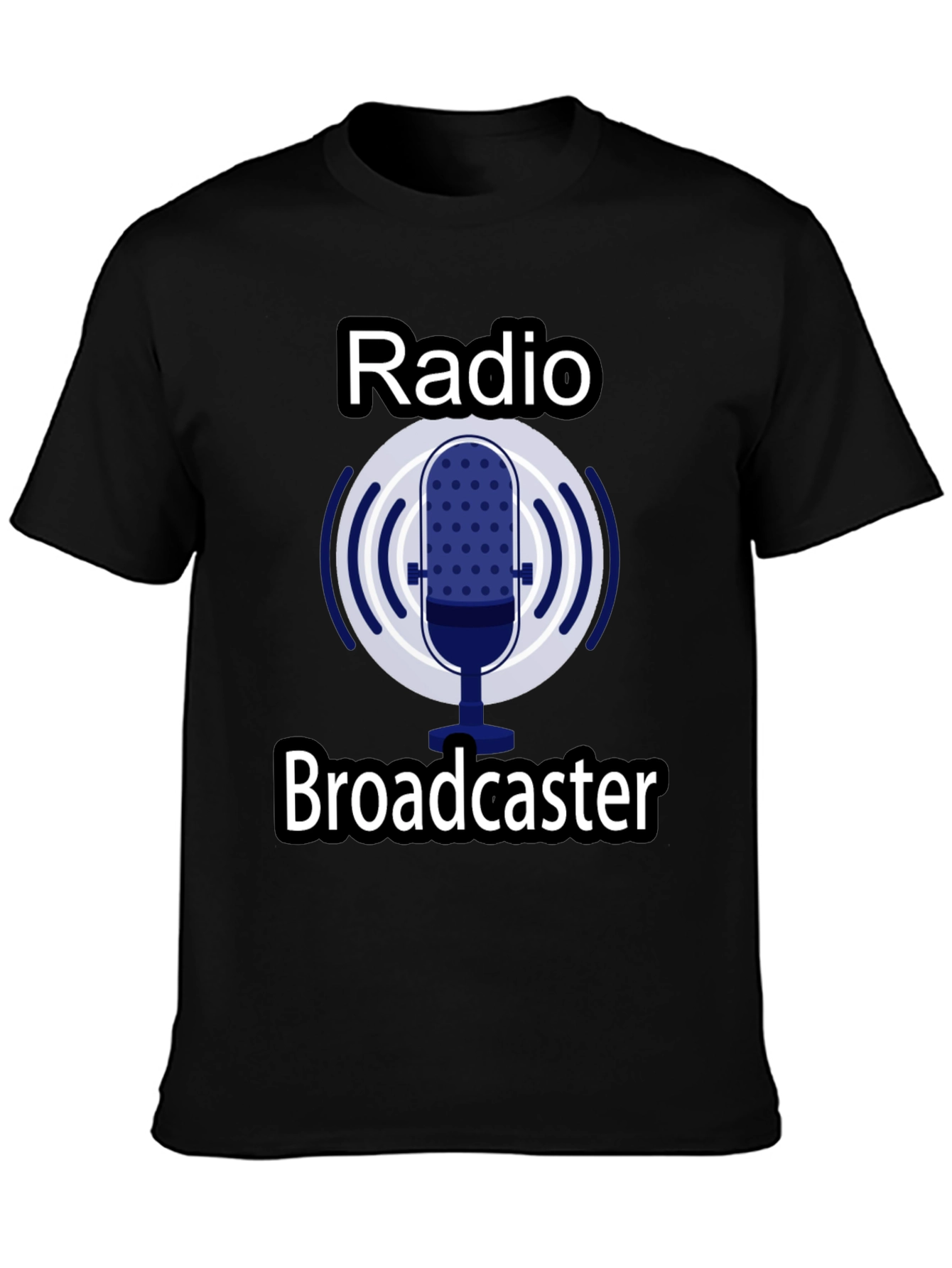 Black Radio Broadcaster Graphic T-Shirt - Black view 3