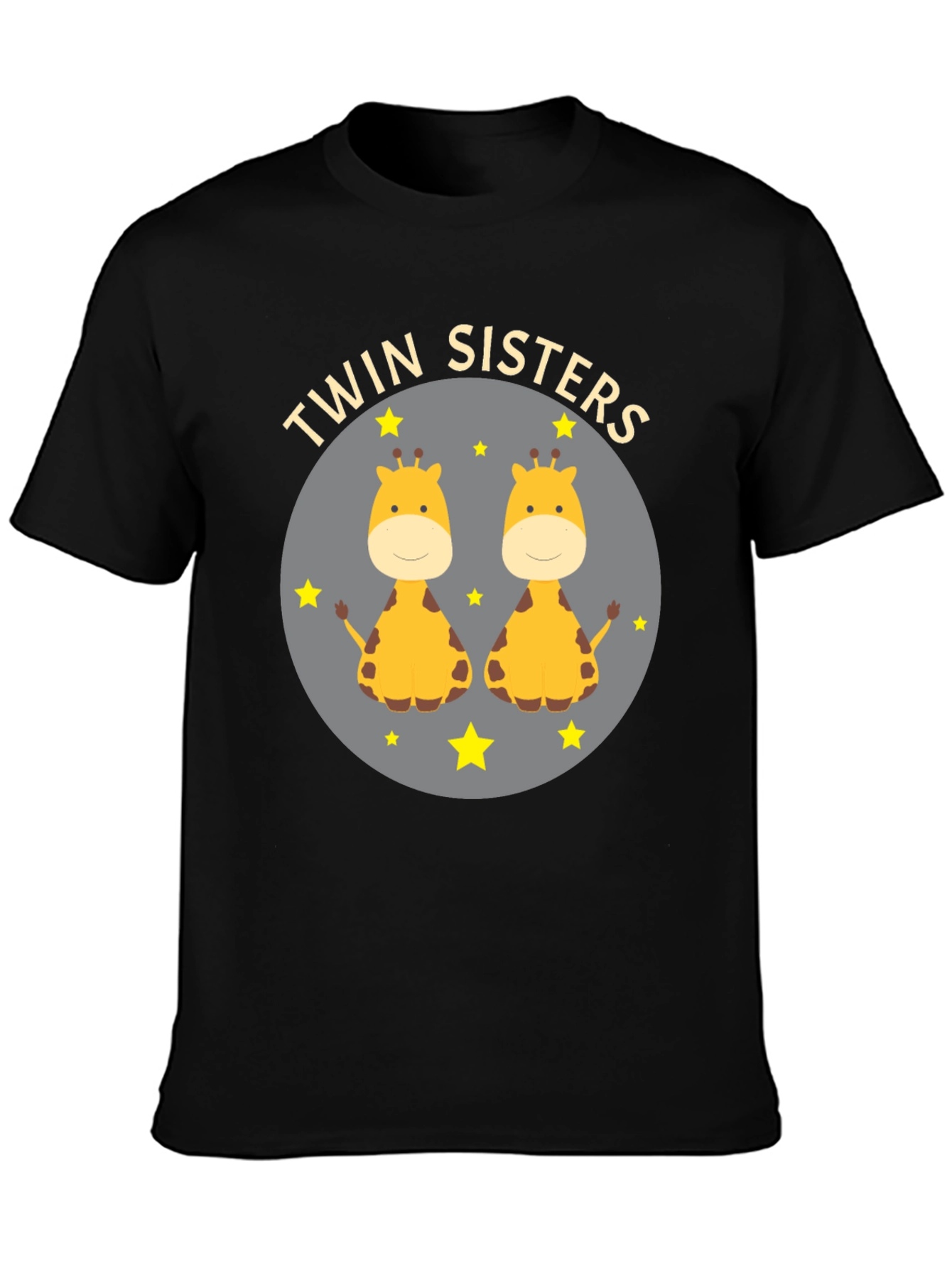 Black Twin Sisters Giraffe Graphic Tee view 3