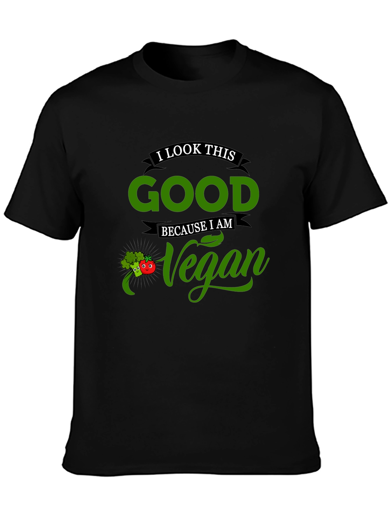 Black Vegan Lifestyle Graphic Tee - Look Good Feel Good view 3