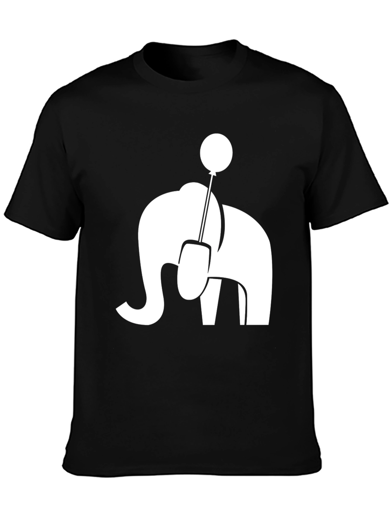 Black Elephant Balloon Graphic Tee - Unique Style view 3