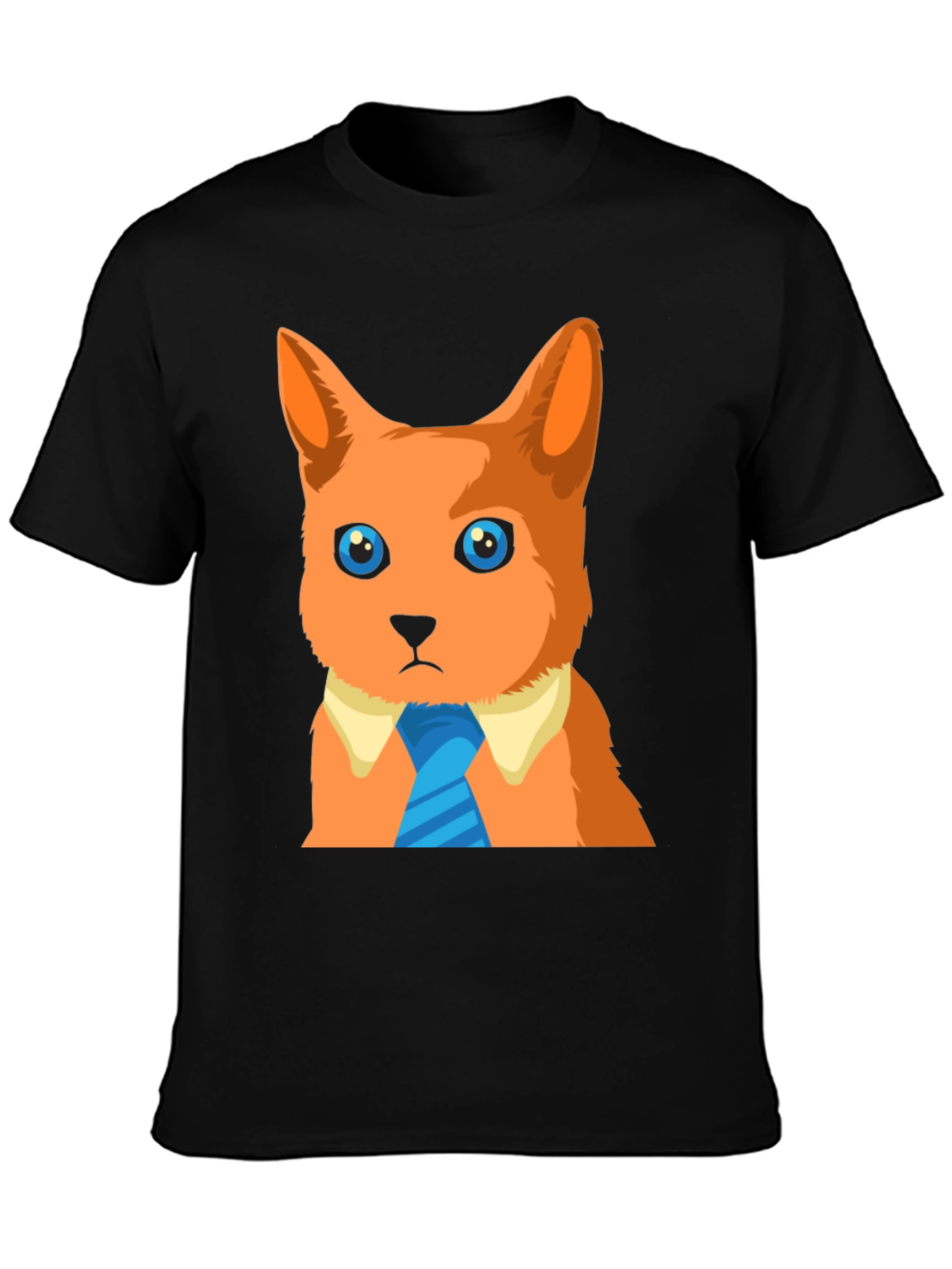 Black Cool Cat in a Tie Graphic T-Shirt view 3